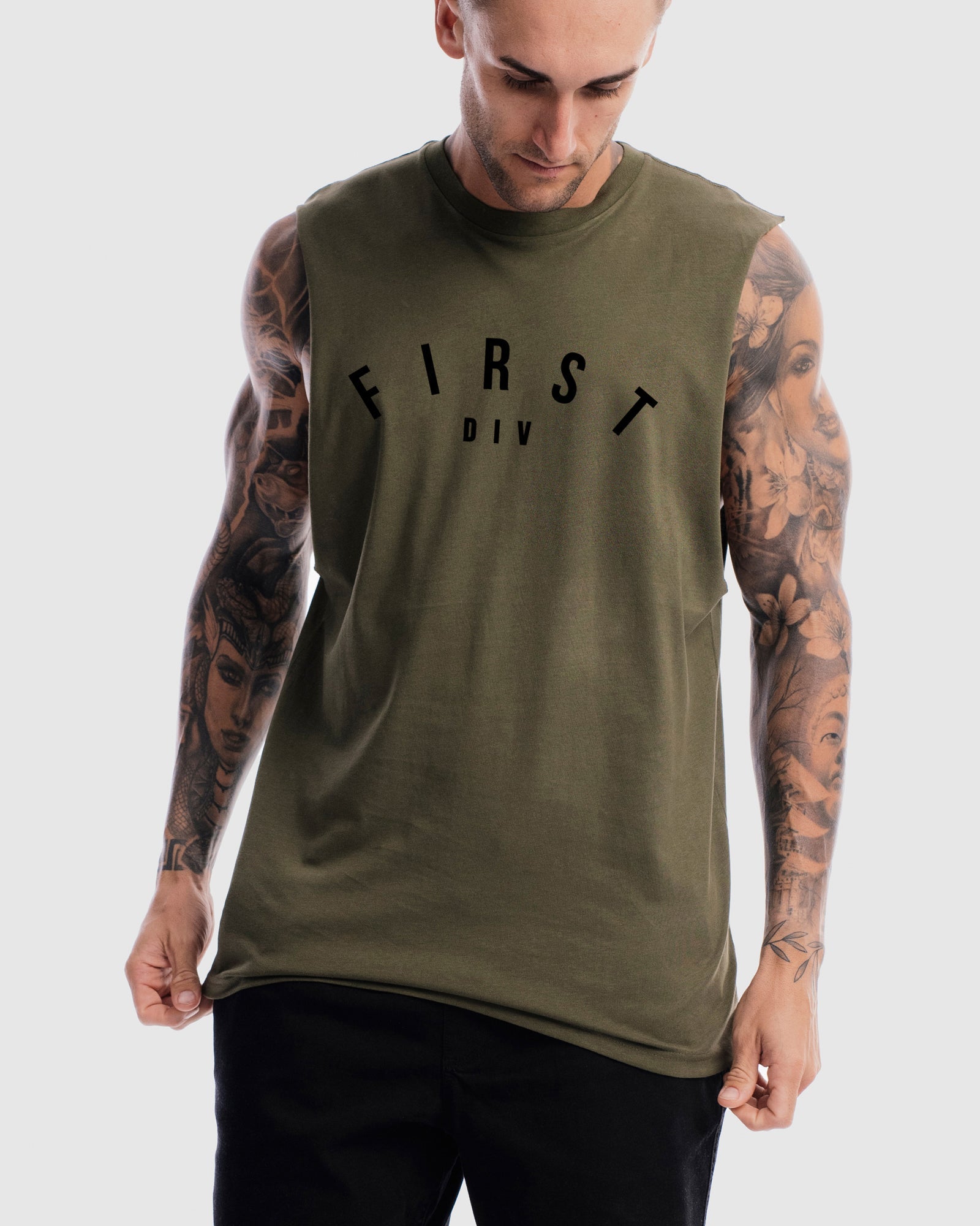 Mens Core Logo Tank - Olive