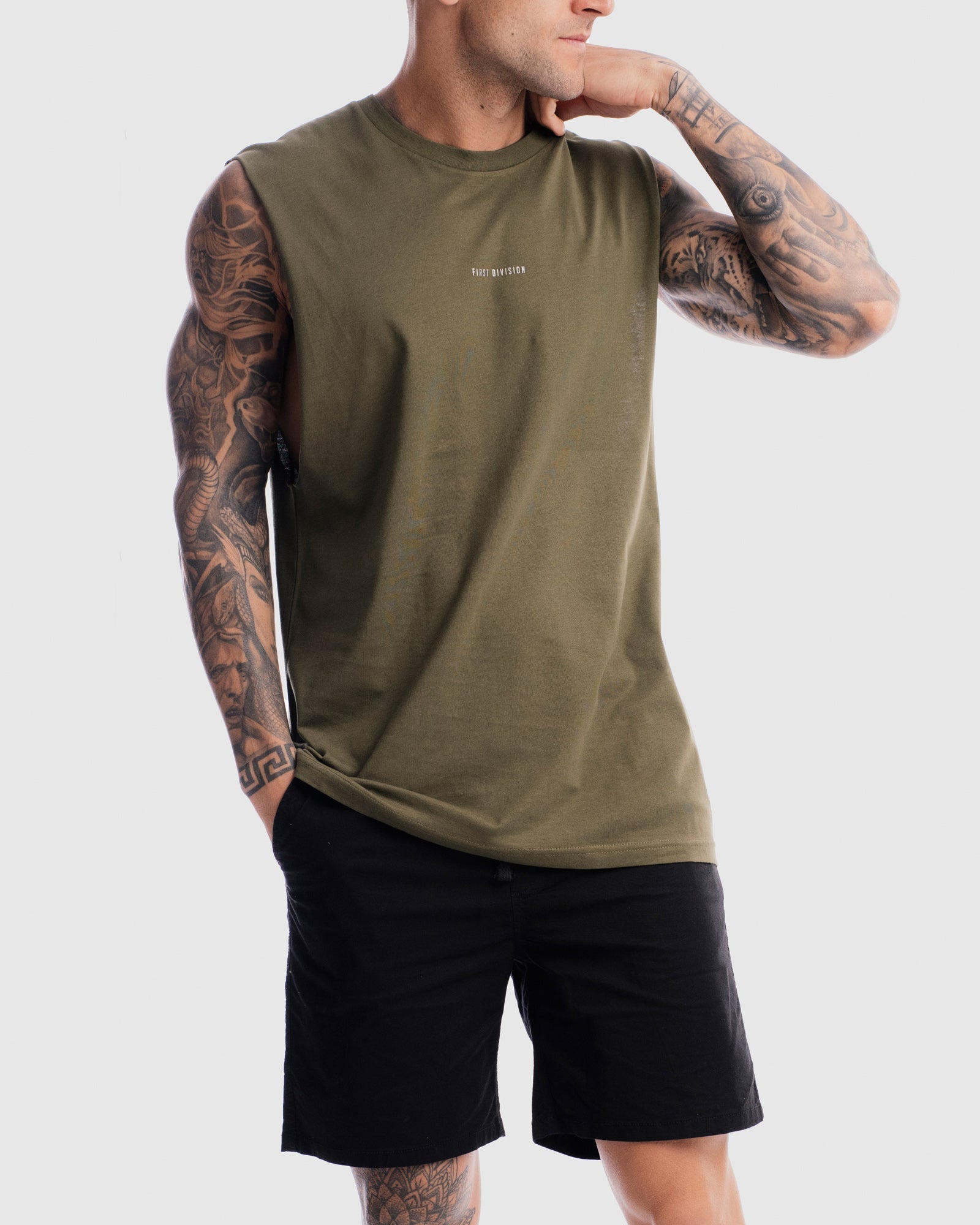 Mens Division Tank - Olive