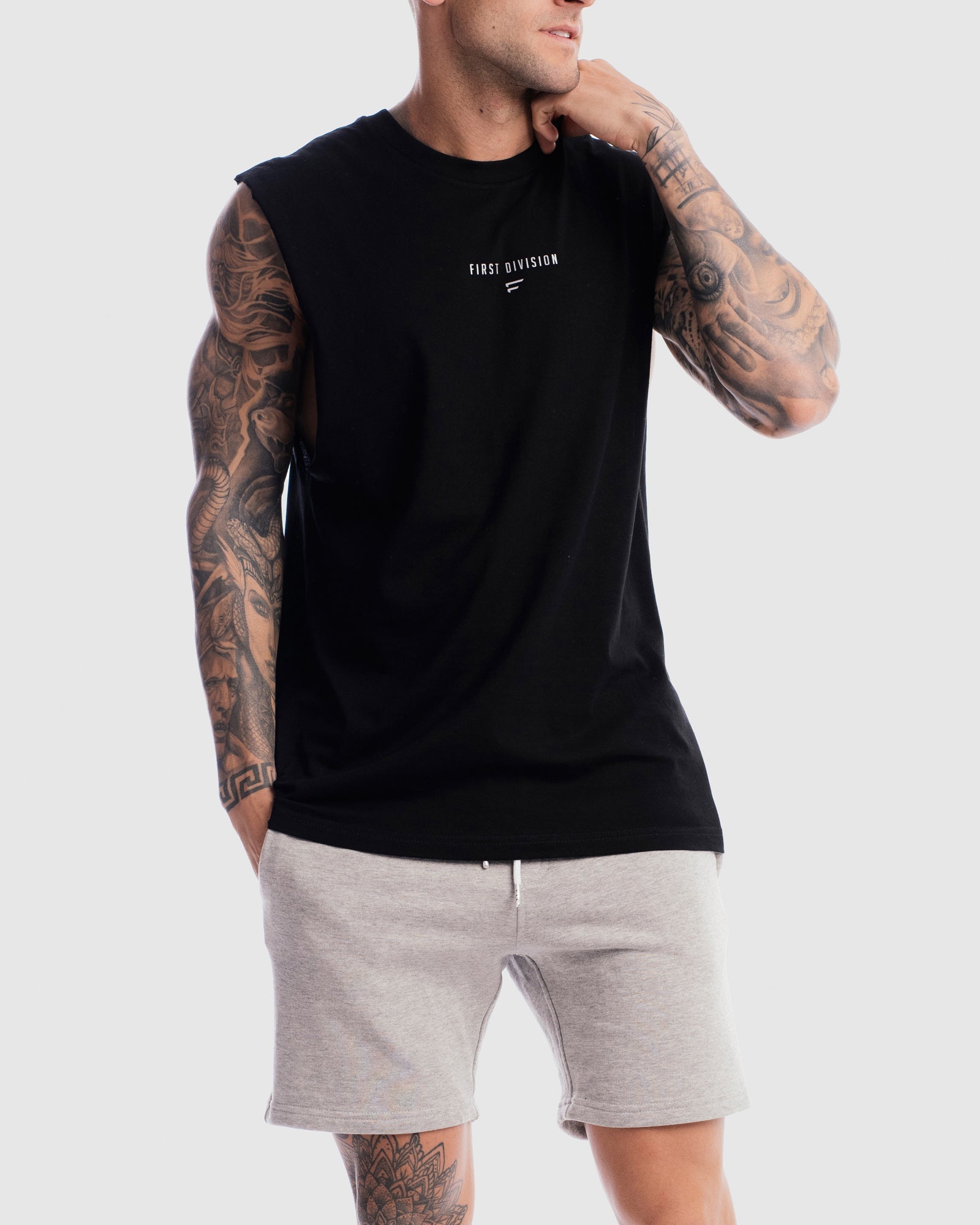 Mens Grand Stand Centre Tank - Black