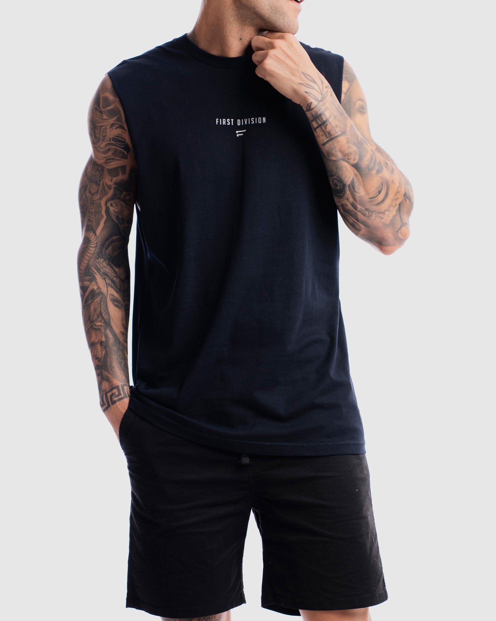 Mens Grand Stand Centre Tank - Ink