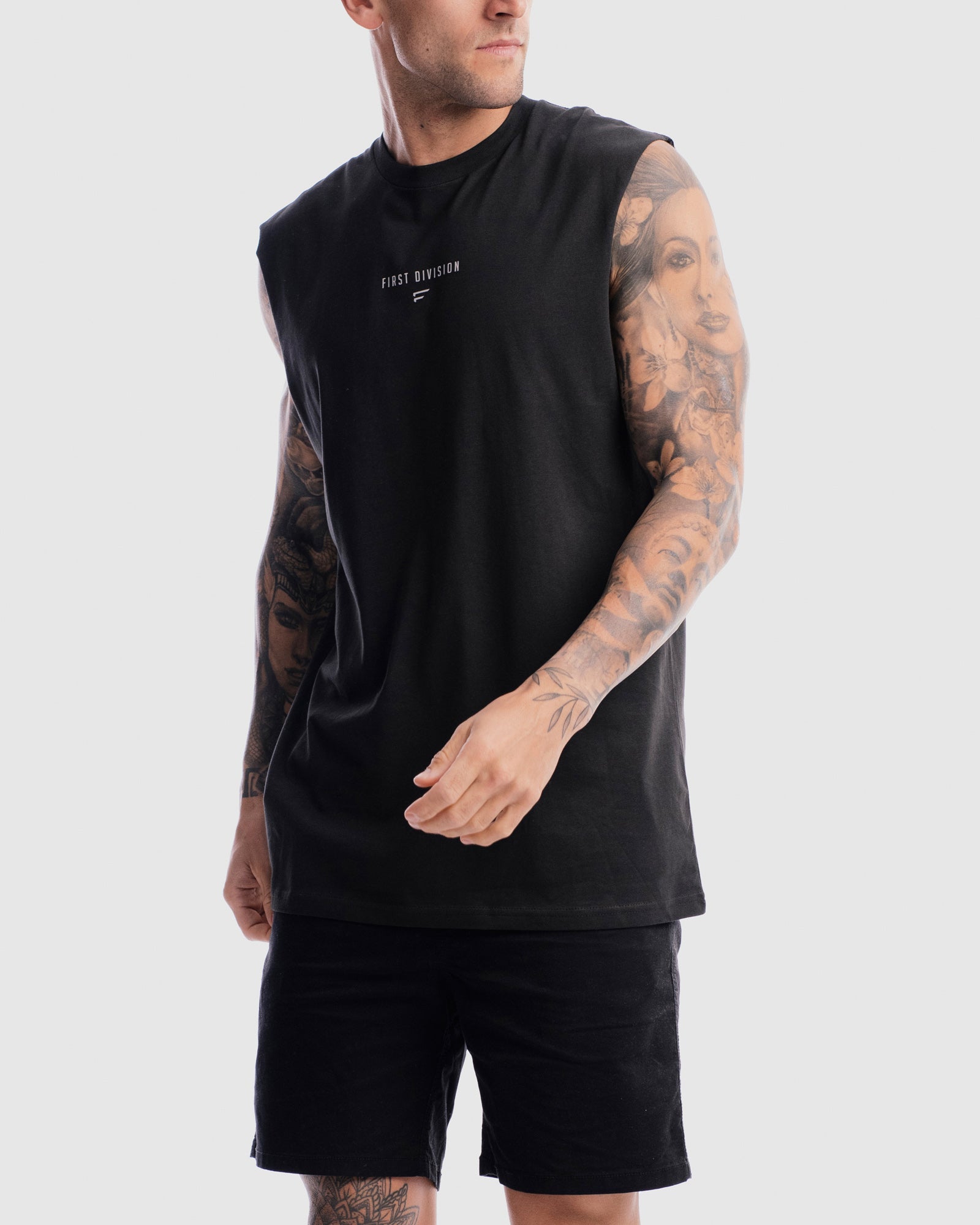 Mens Grand Stand Centre Tank - Vintage Black