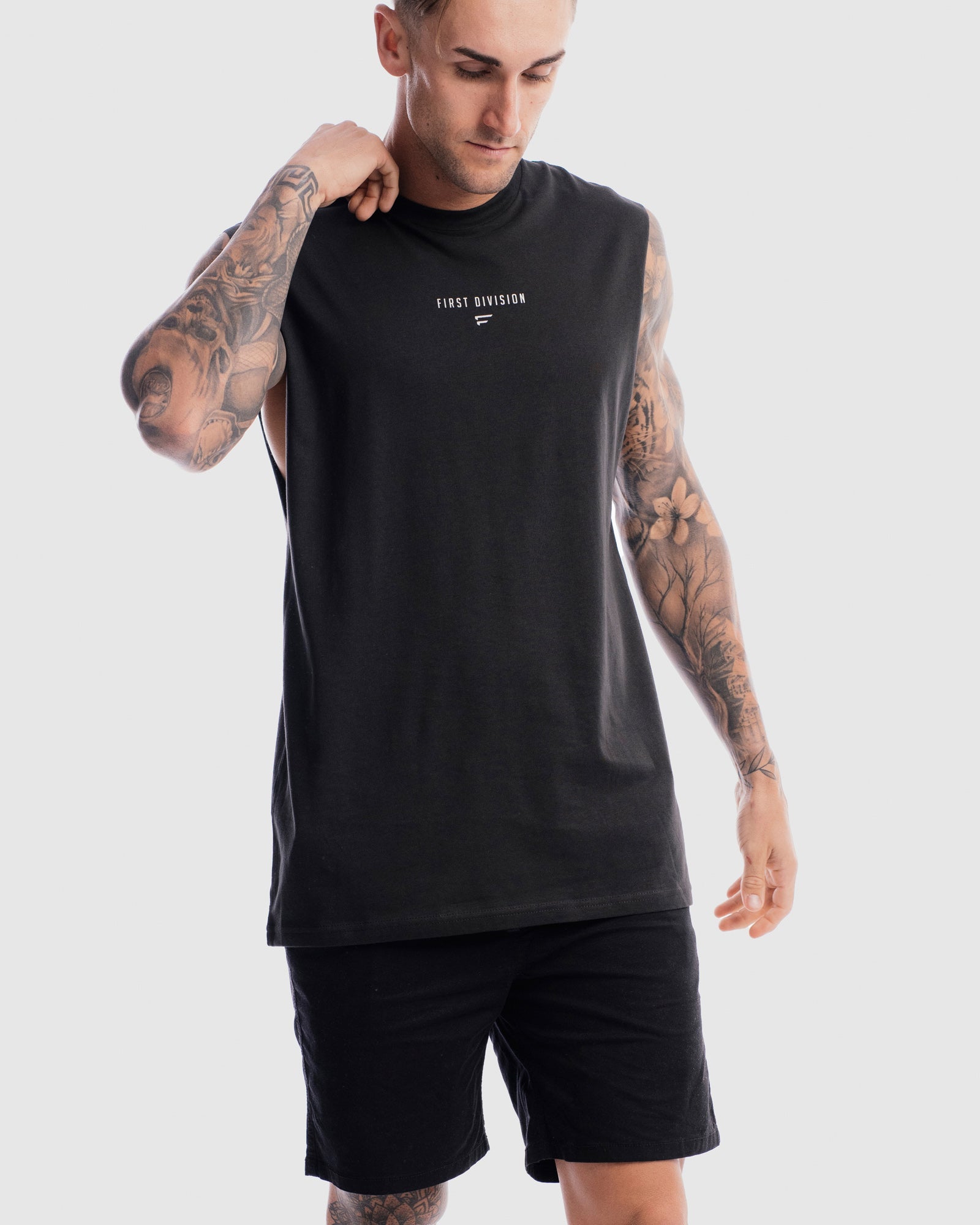 Mens Grand Stand Centre Tank - Vintage Black