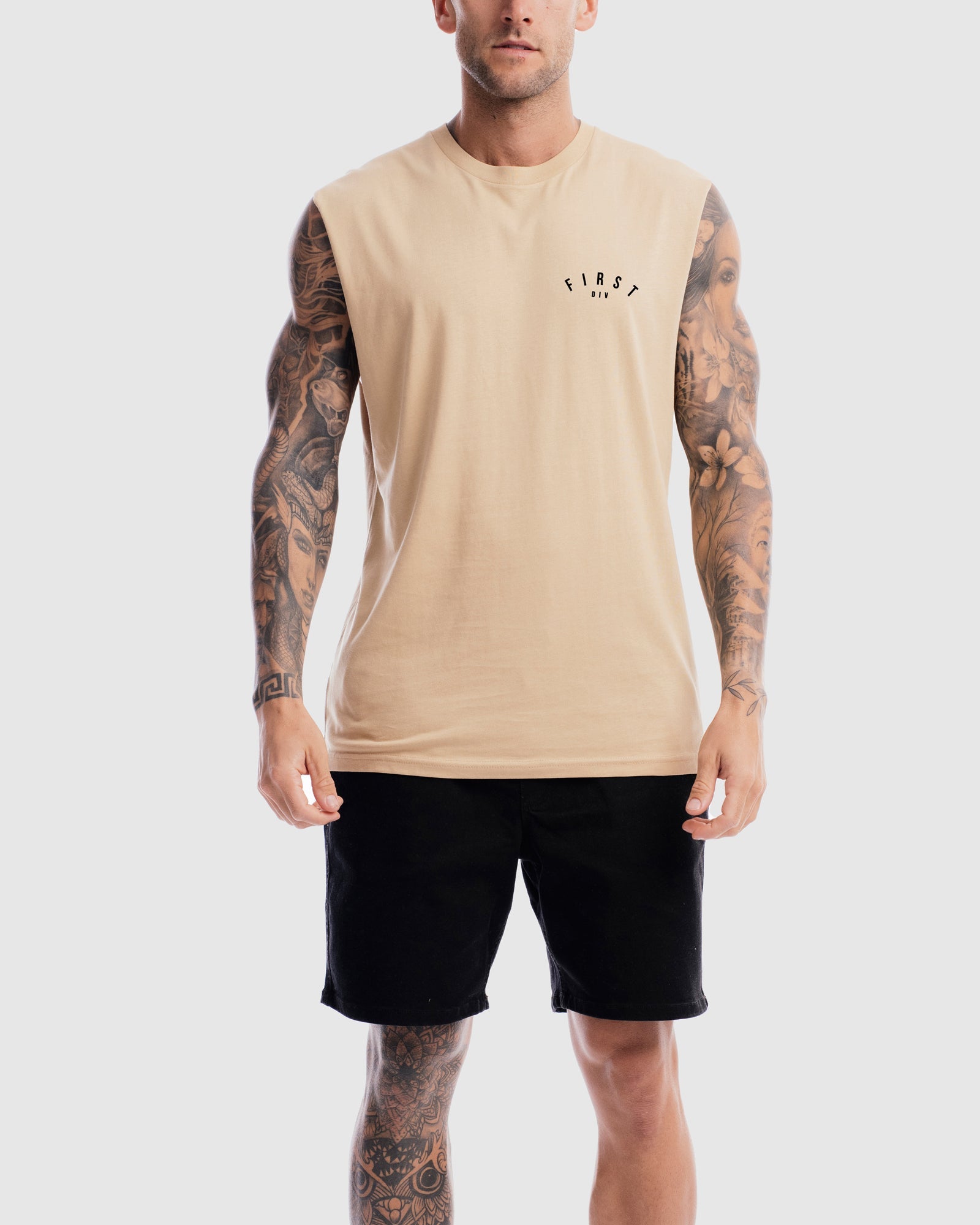 Mens Core Crest Tank - Camel