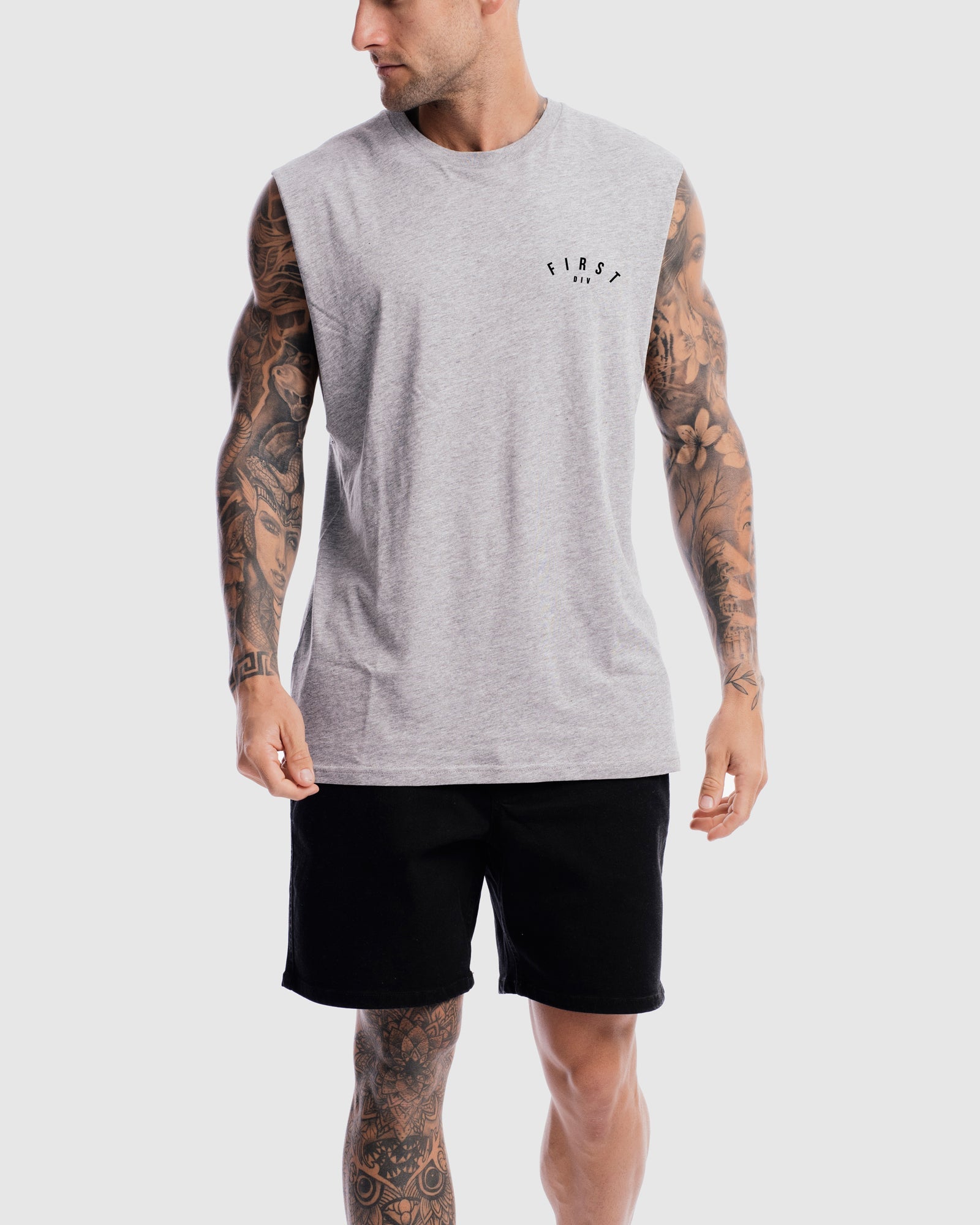 Mens Core Crest Tank - Marle Grey
