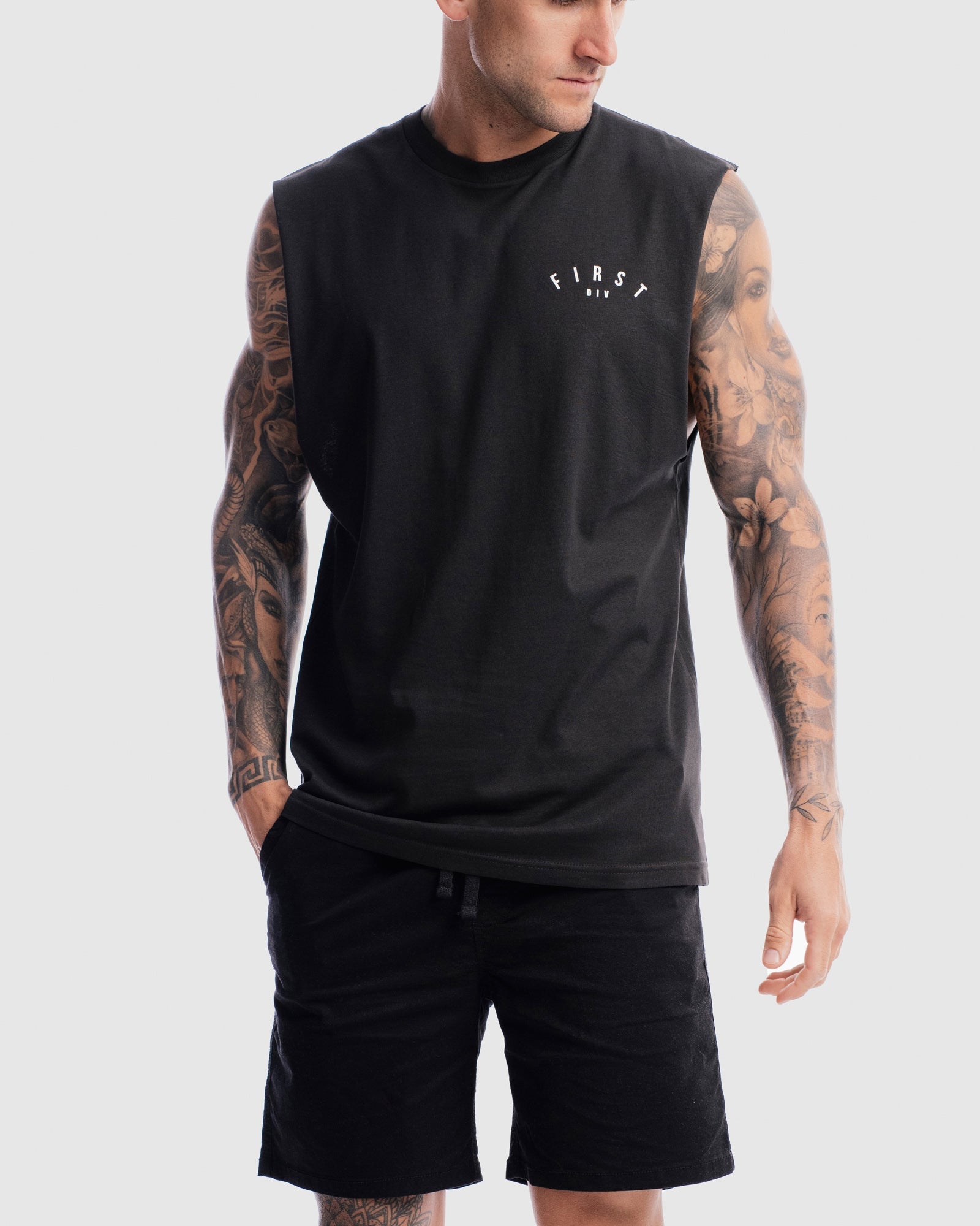 Mens Core Crest Tank - Vintage Black