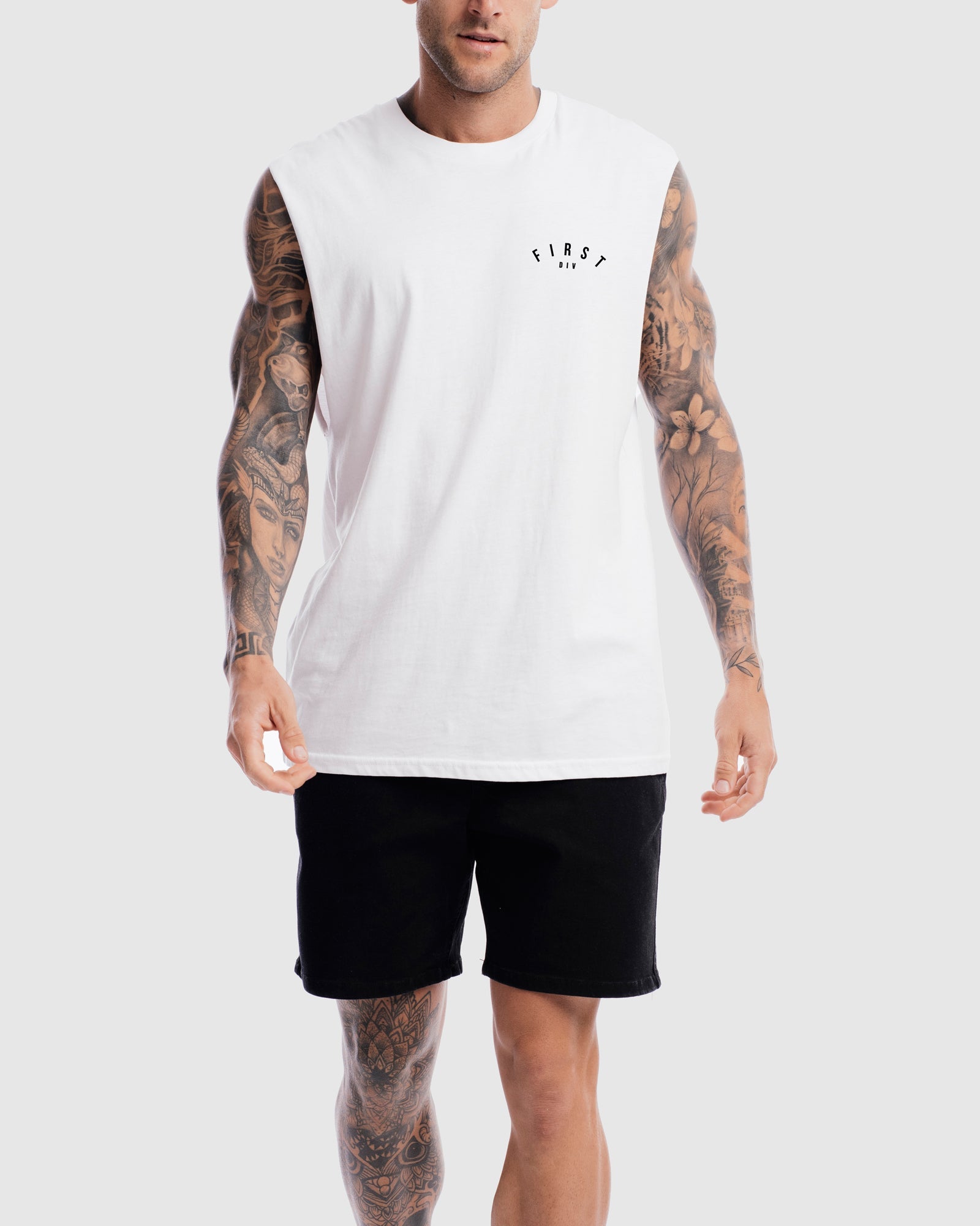Mens Core Crest Tank - White