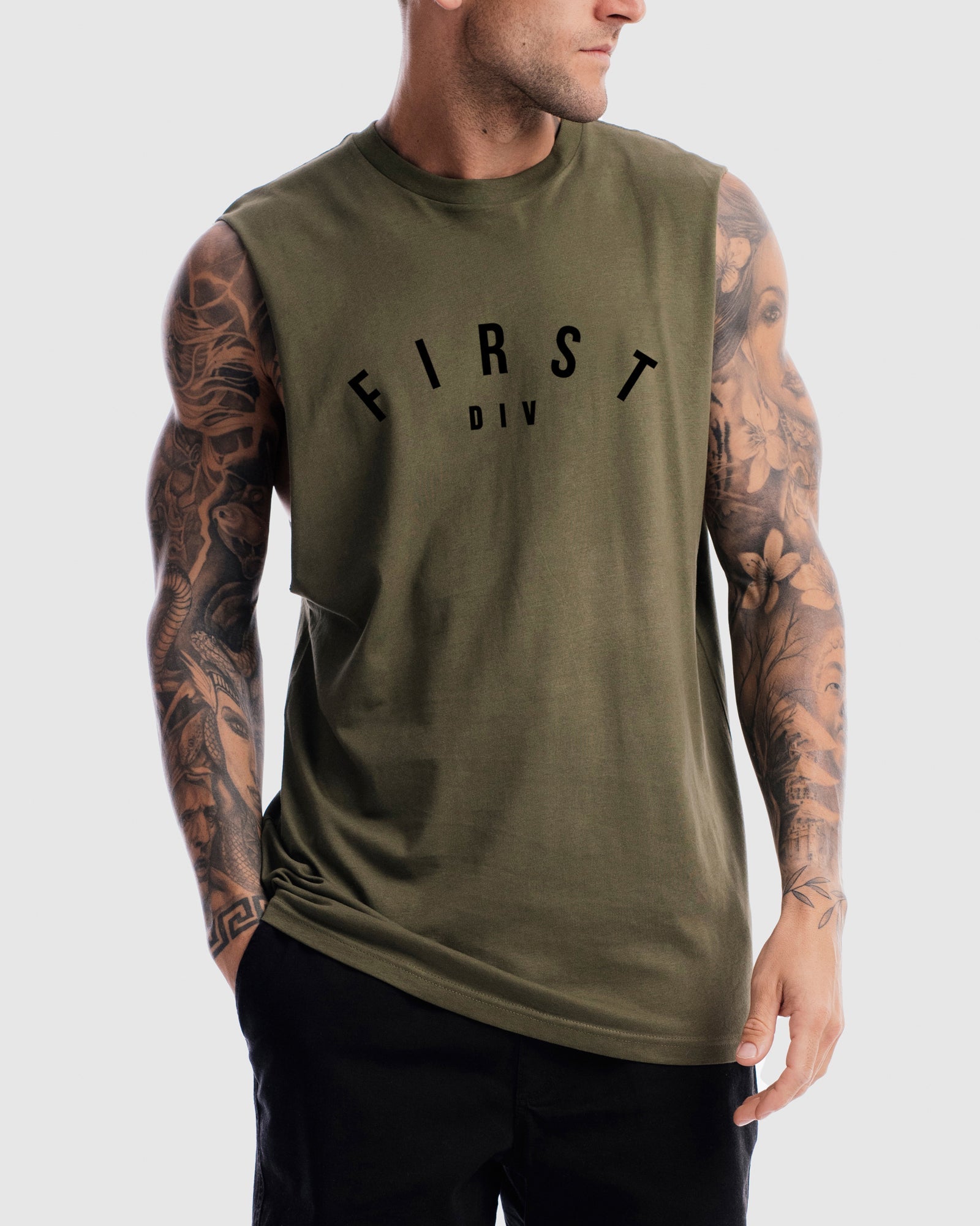 Mens Core Logo Tank - Olive