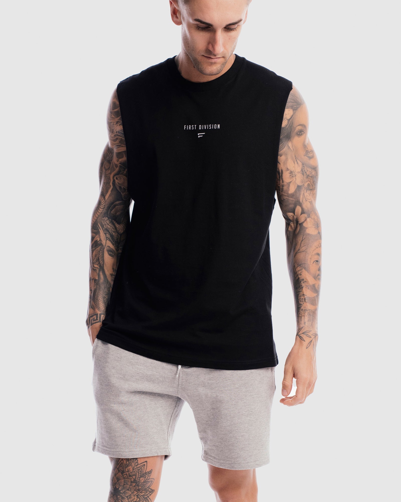 Mens Grand Stand Centre Tank - Black