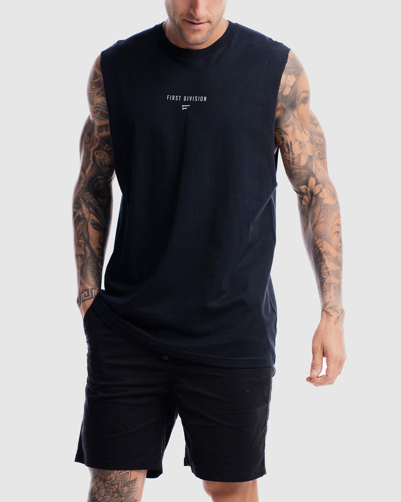 Mens Grand Stand Centre Tank - Ink