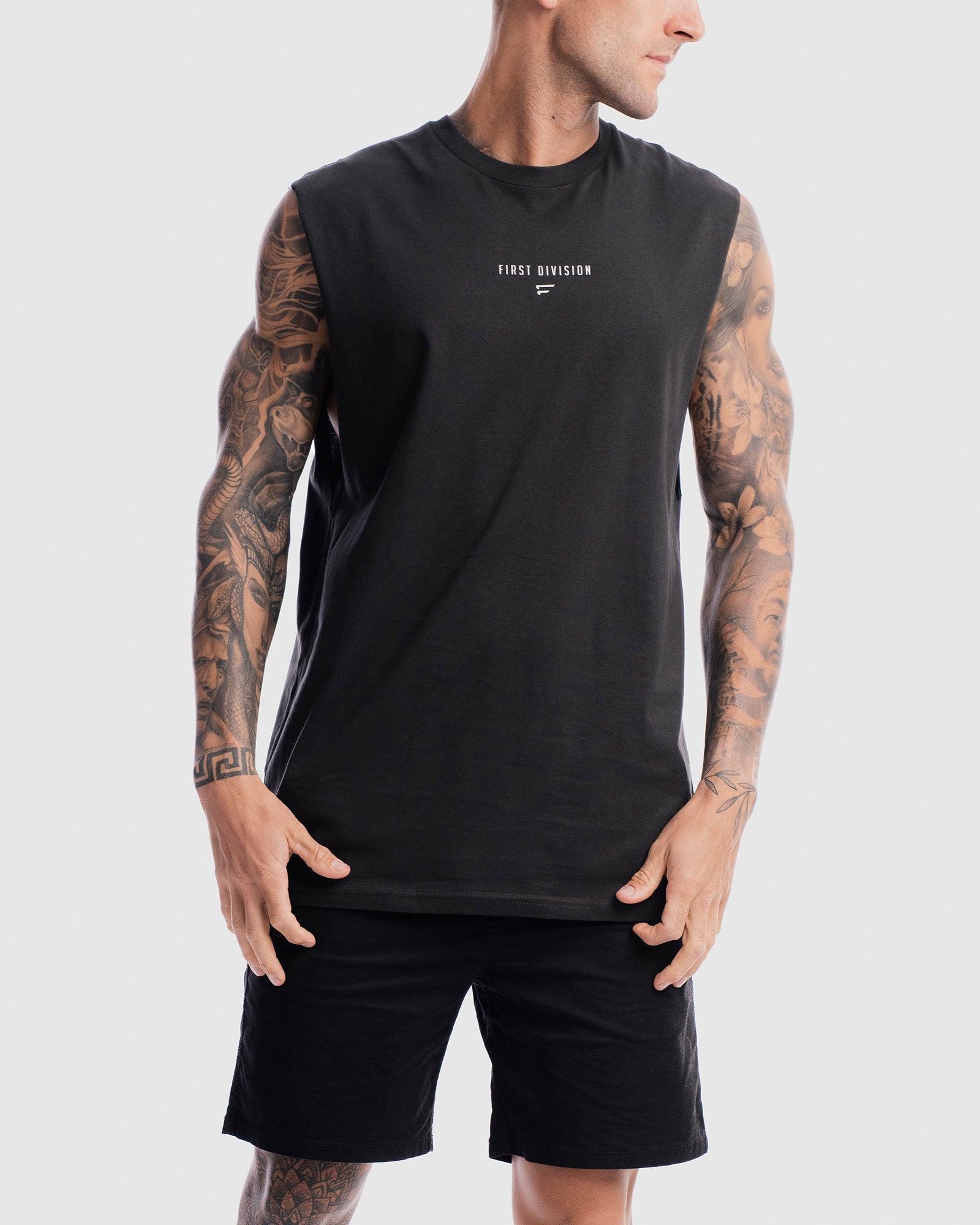 Mens Grand Stand Centre Tank - Vintage Black