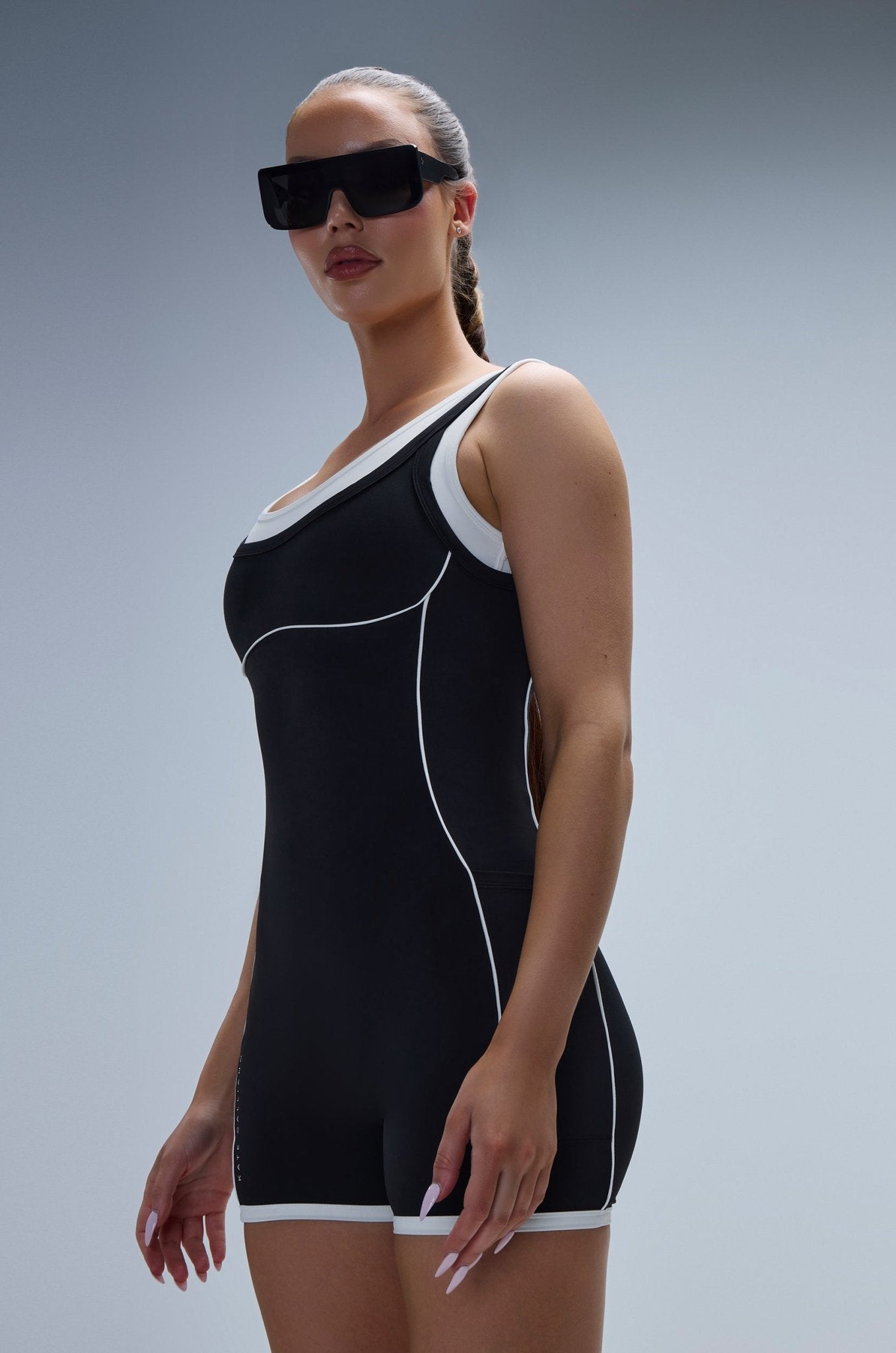 Contrast Romper - Black