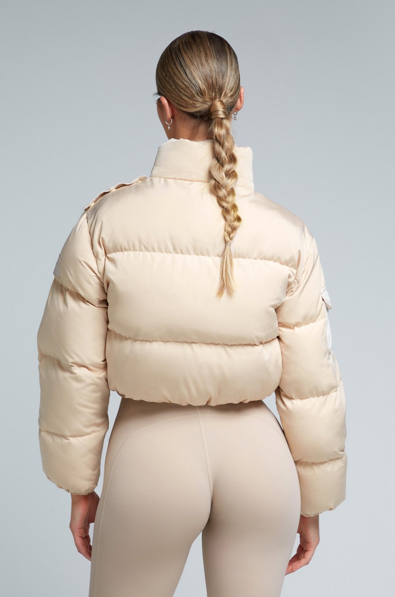KG Cropped Puffer Jacket - Latte