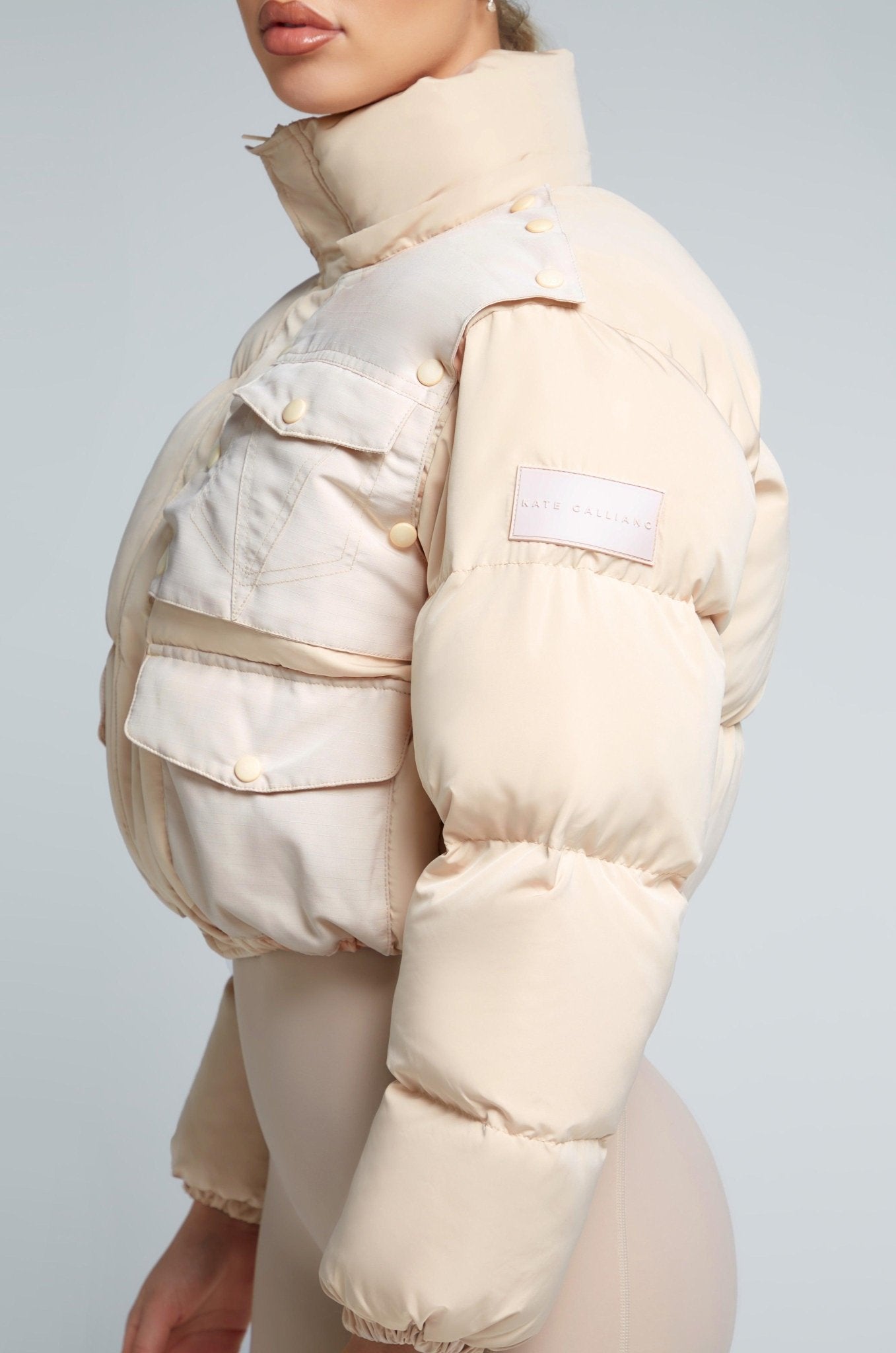 KG Cropped Puffer Jacket - Latte