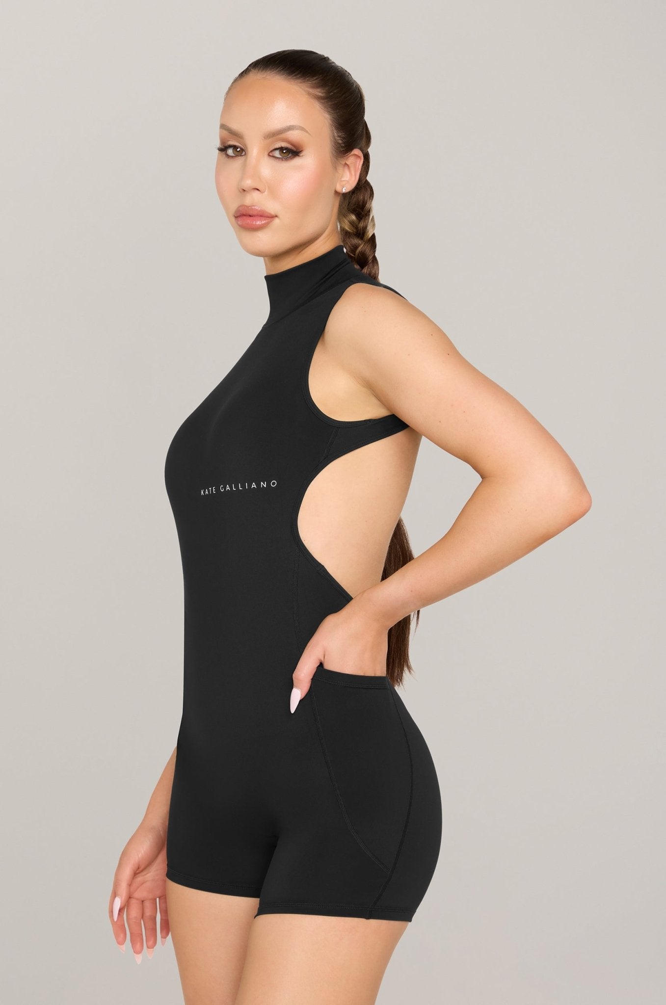 High Neck Romper - Black