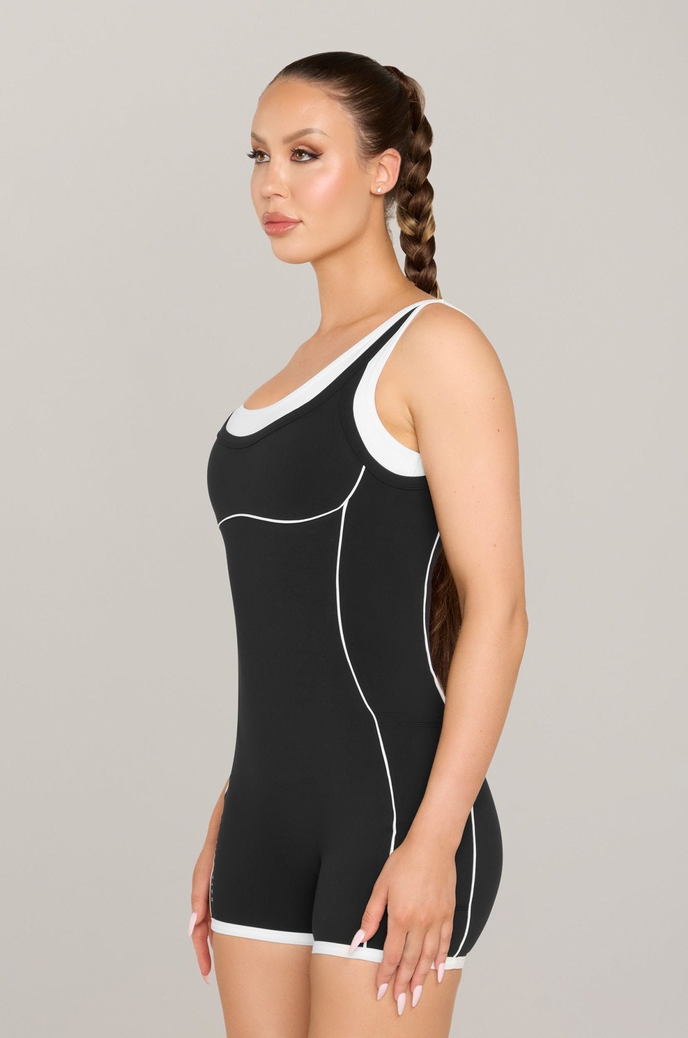 Contrast Romper - Black