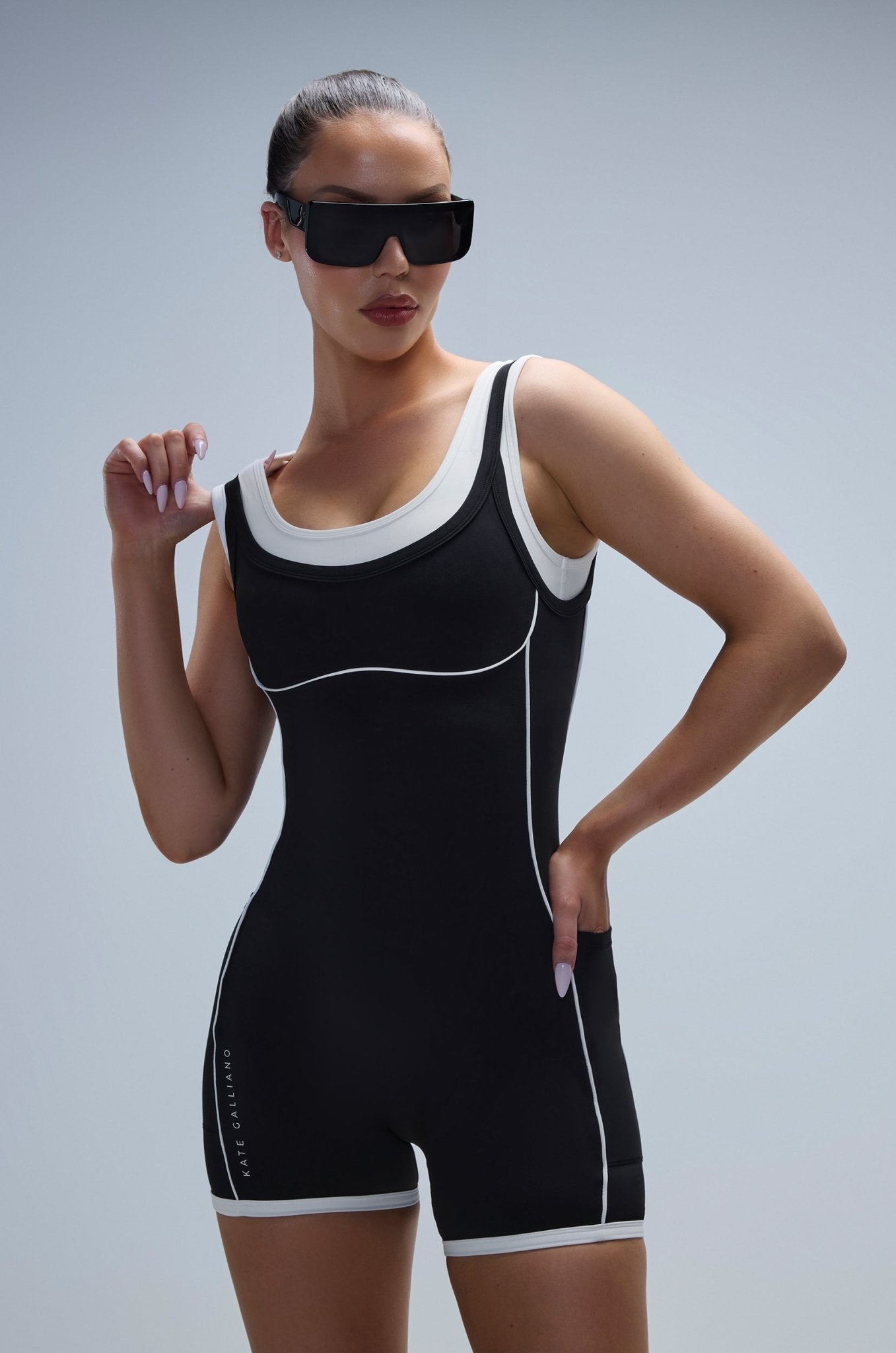 Contrast Romper - Black
