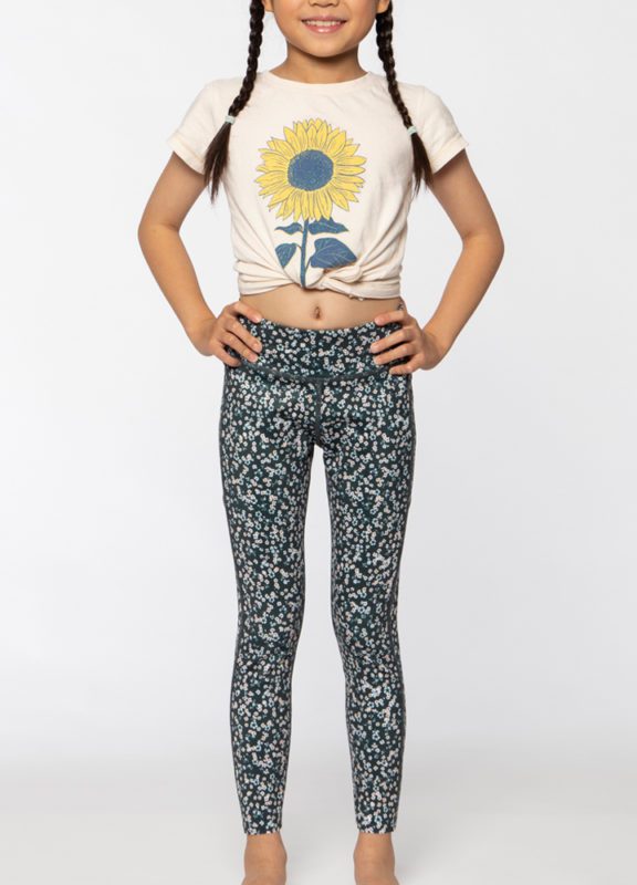 Girls Yoga Tights with Pockets Daisy