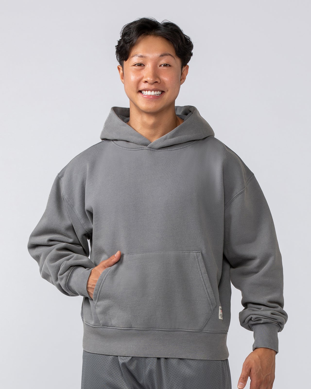 Lee Lem Cropped Hoodie - Washed Platinum Grey