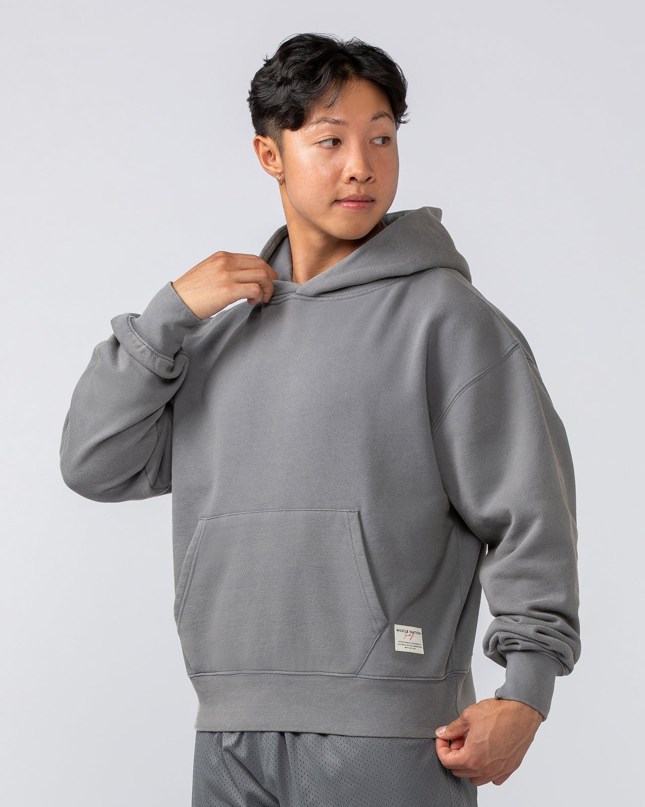 Lee Lem Cropped Hoodie - Washed Platinum Grey