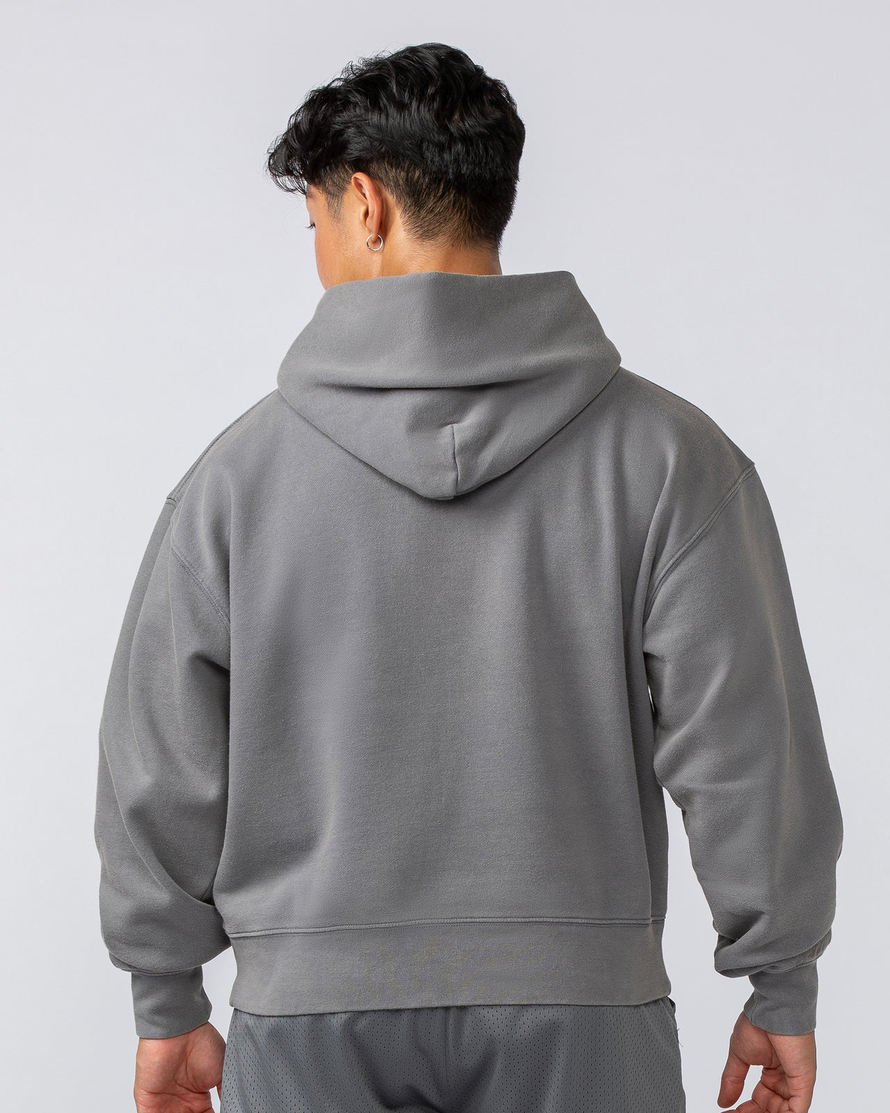 Lee Lem Cropped Hoodie - Washed Platinum Grey