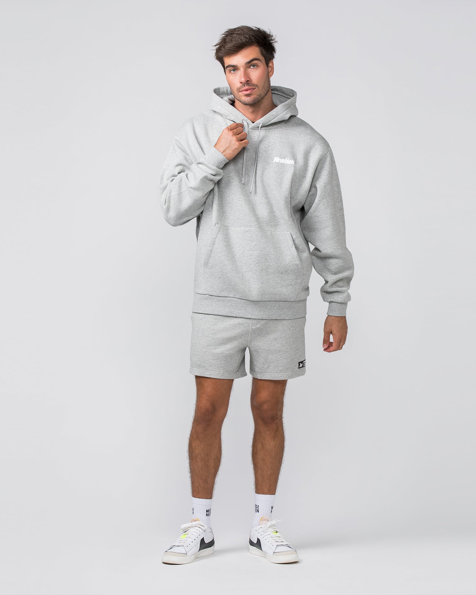 MNation Oversized Hoodie - Grey Marl