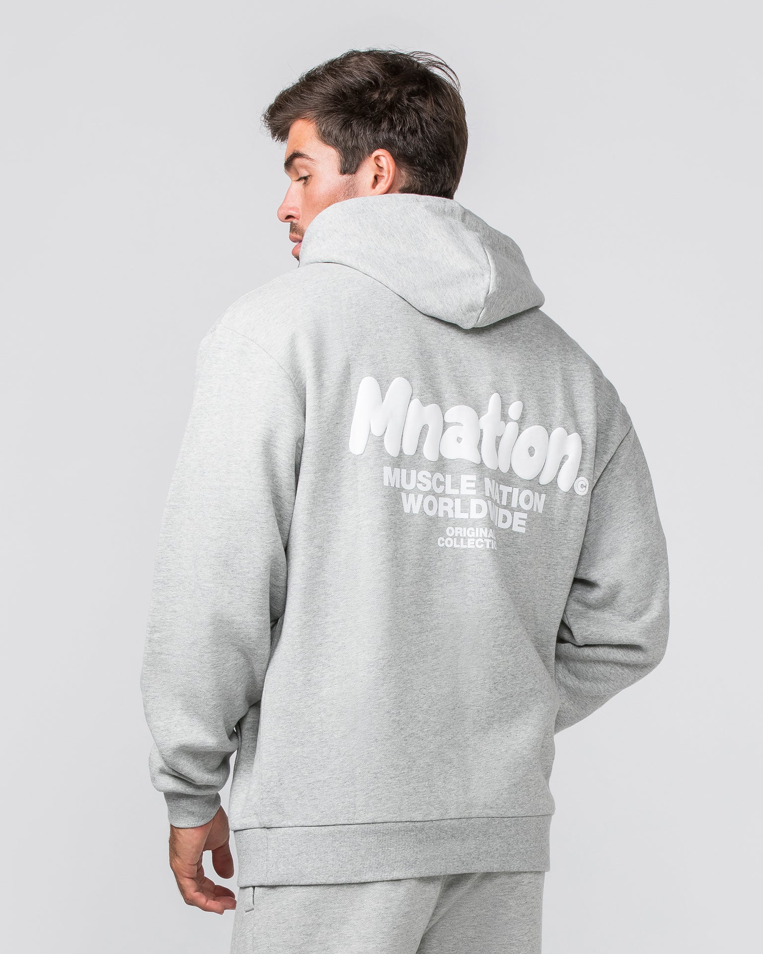 MNation Oversized Hoodie - Grey Marl