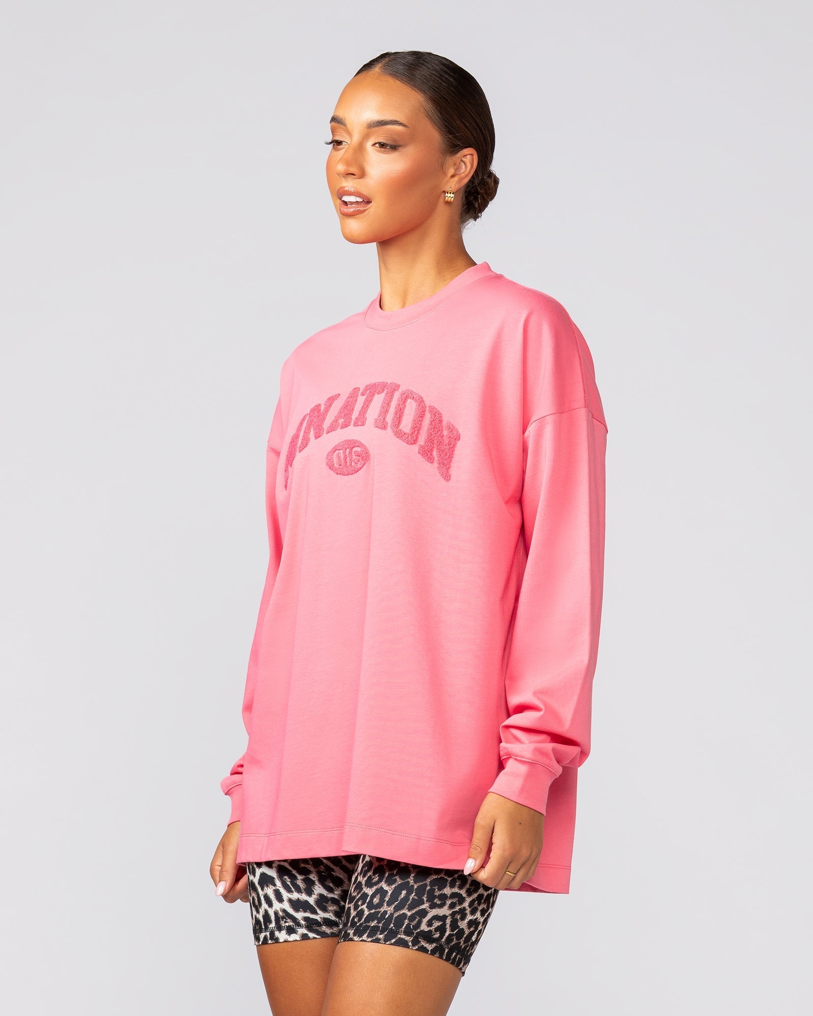 Stats Oversized Long Sleeve Tee - Calypso