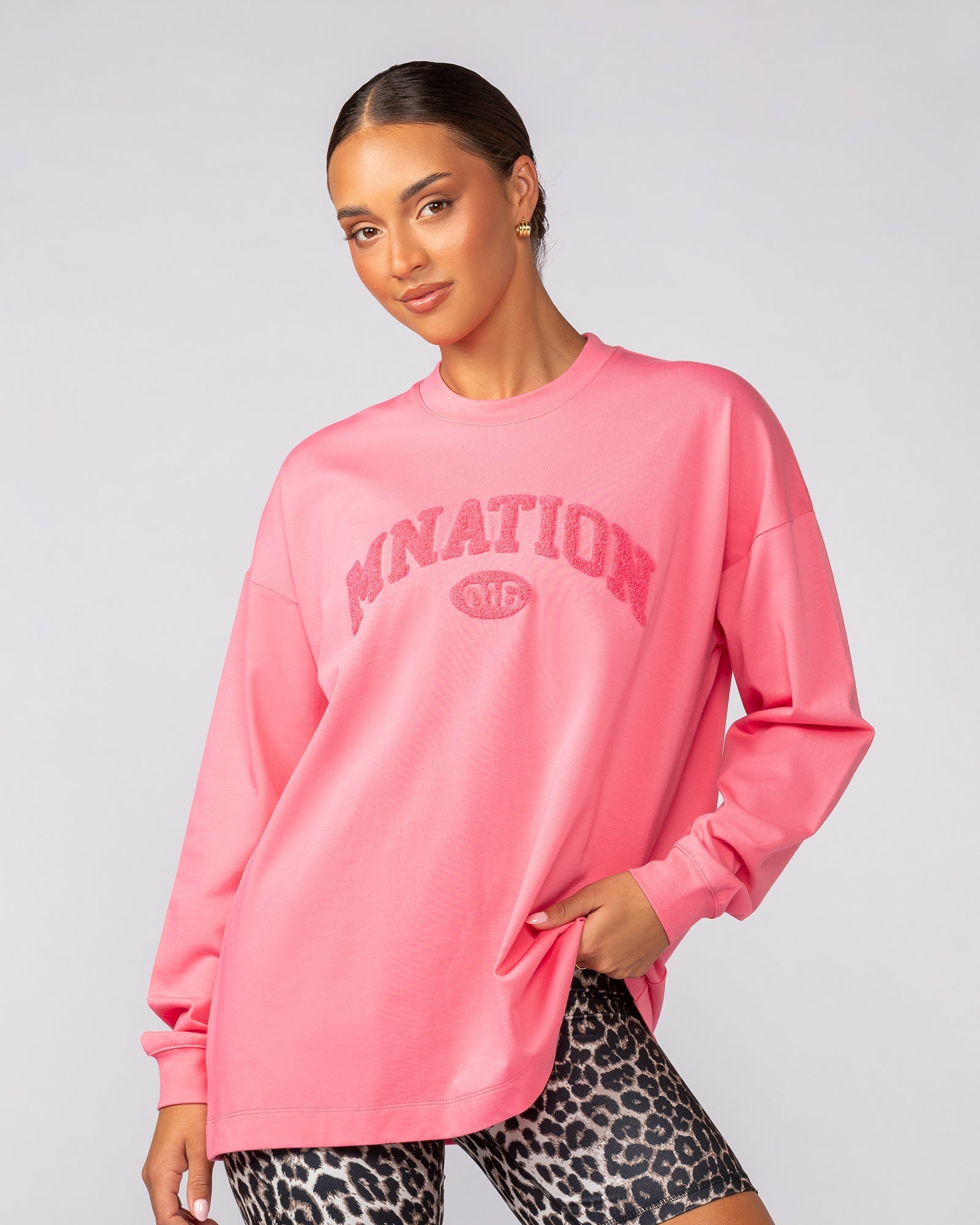 Stats Oversized Long Sleeve Tee - Calypso