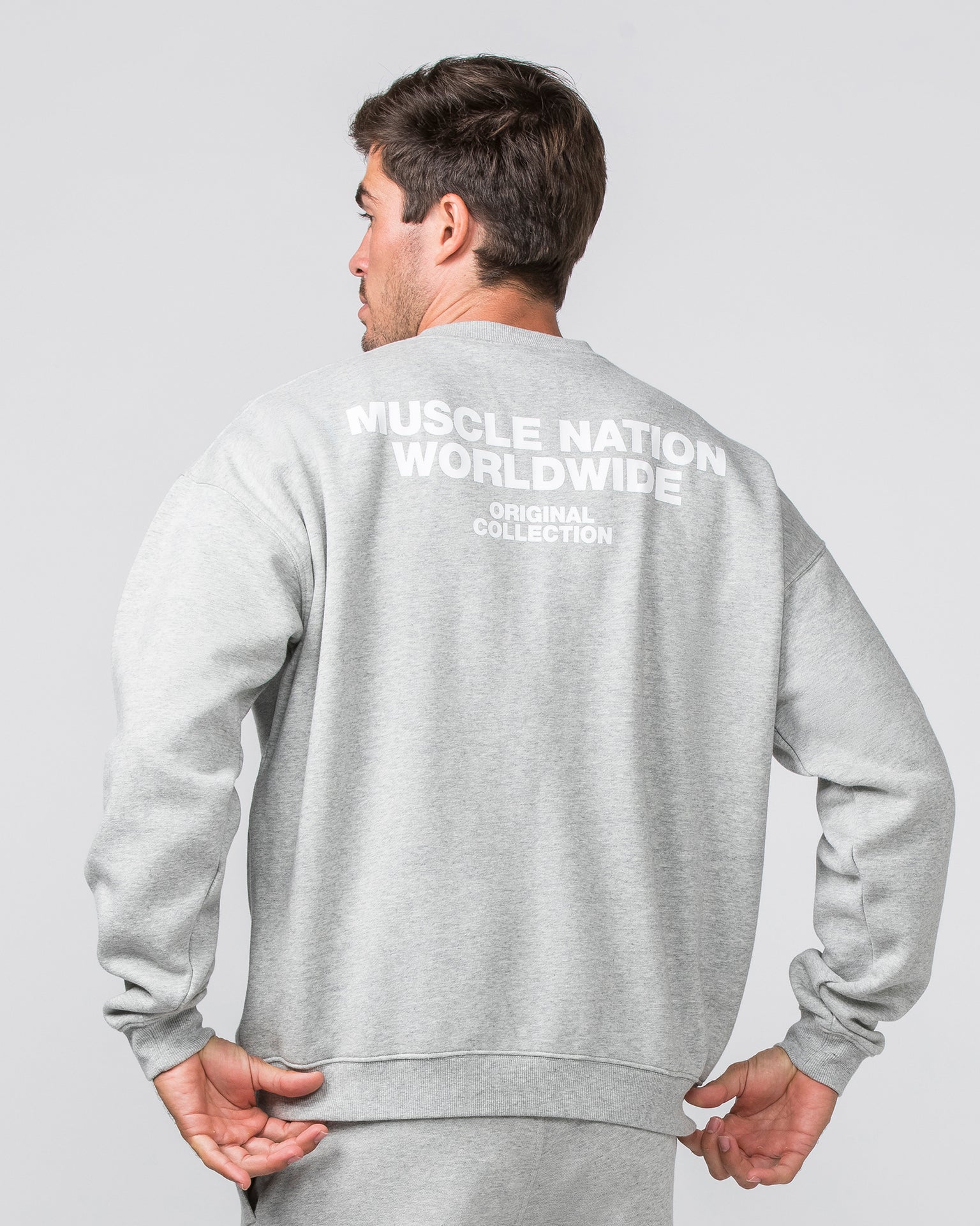 Worldwide Crew Pullover - Grey Marl