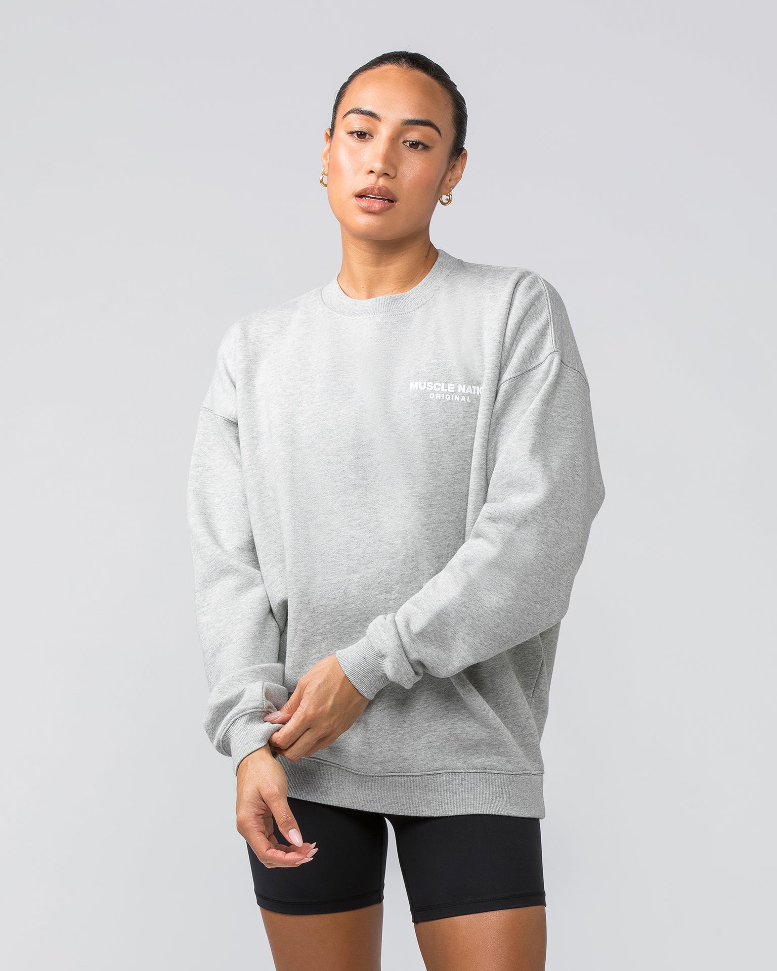 Worldwide Crew Pullover - Grey Marl