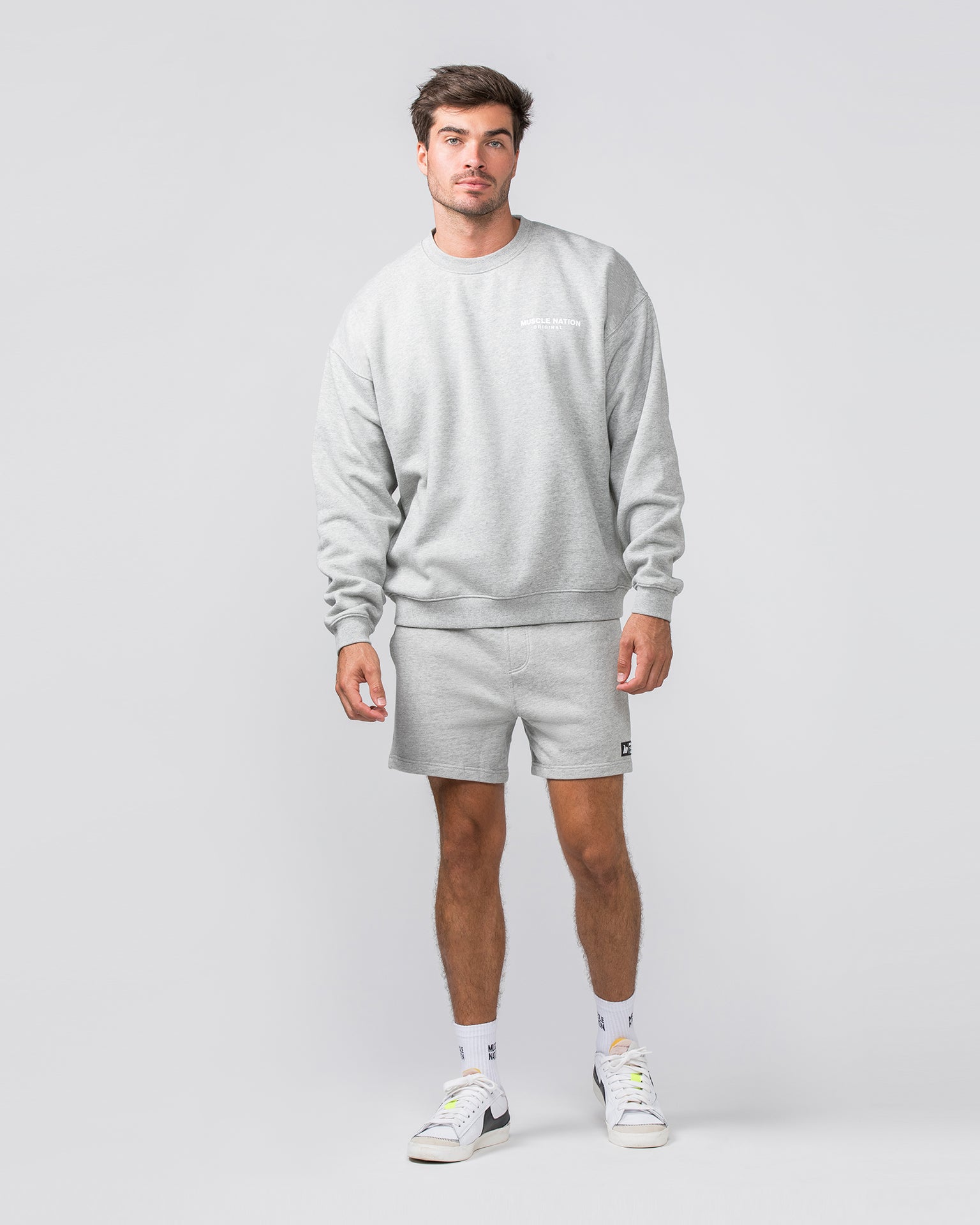Worldwide Crew Pullover - Grey Marl