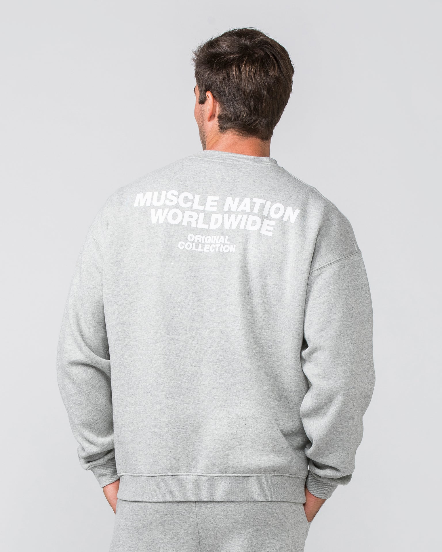 Worldwide Crew Pullover - Grey Marl