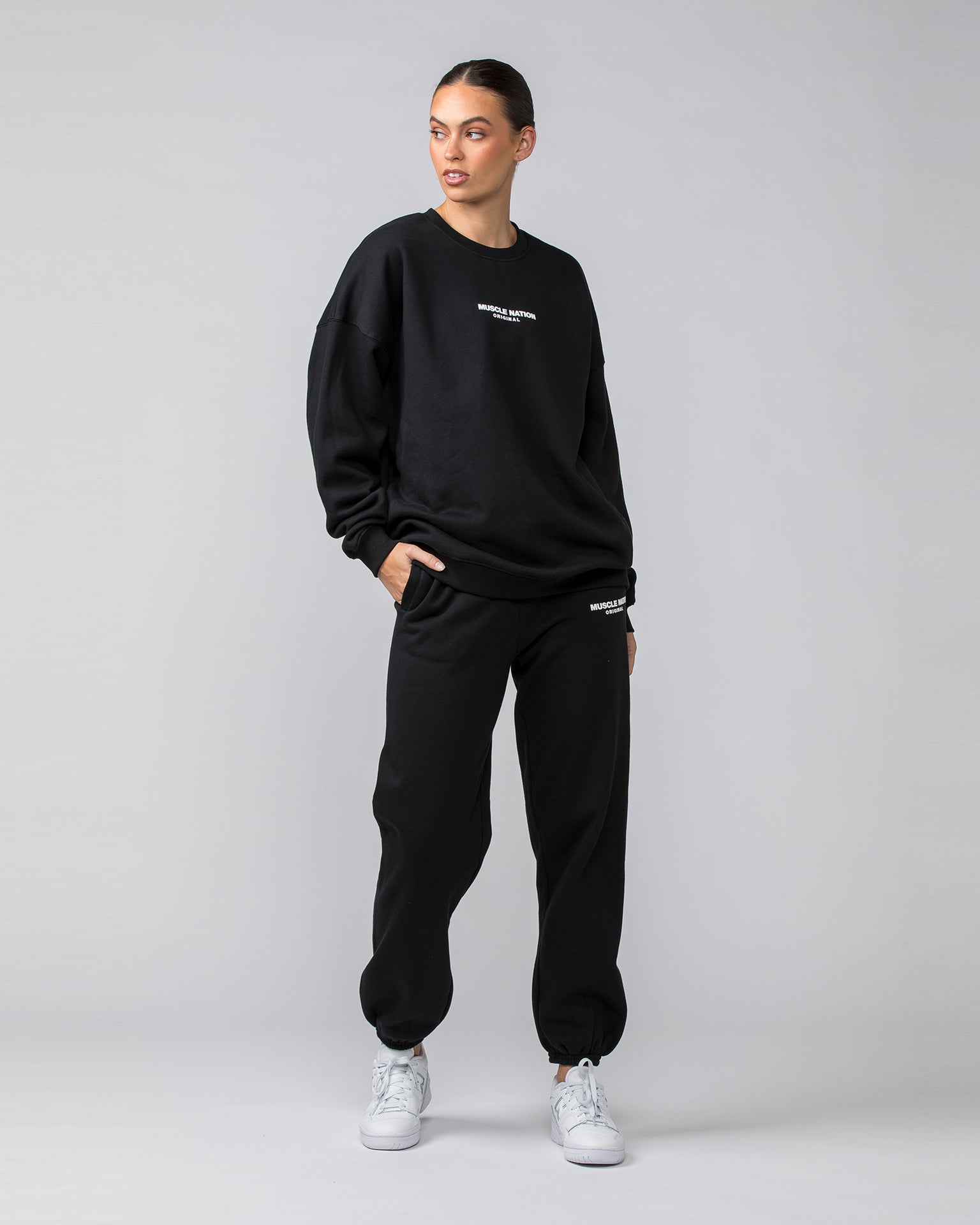 Weekend Slouchy Trackies - Black