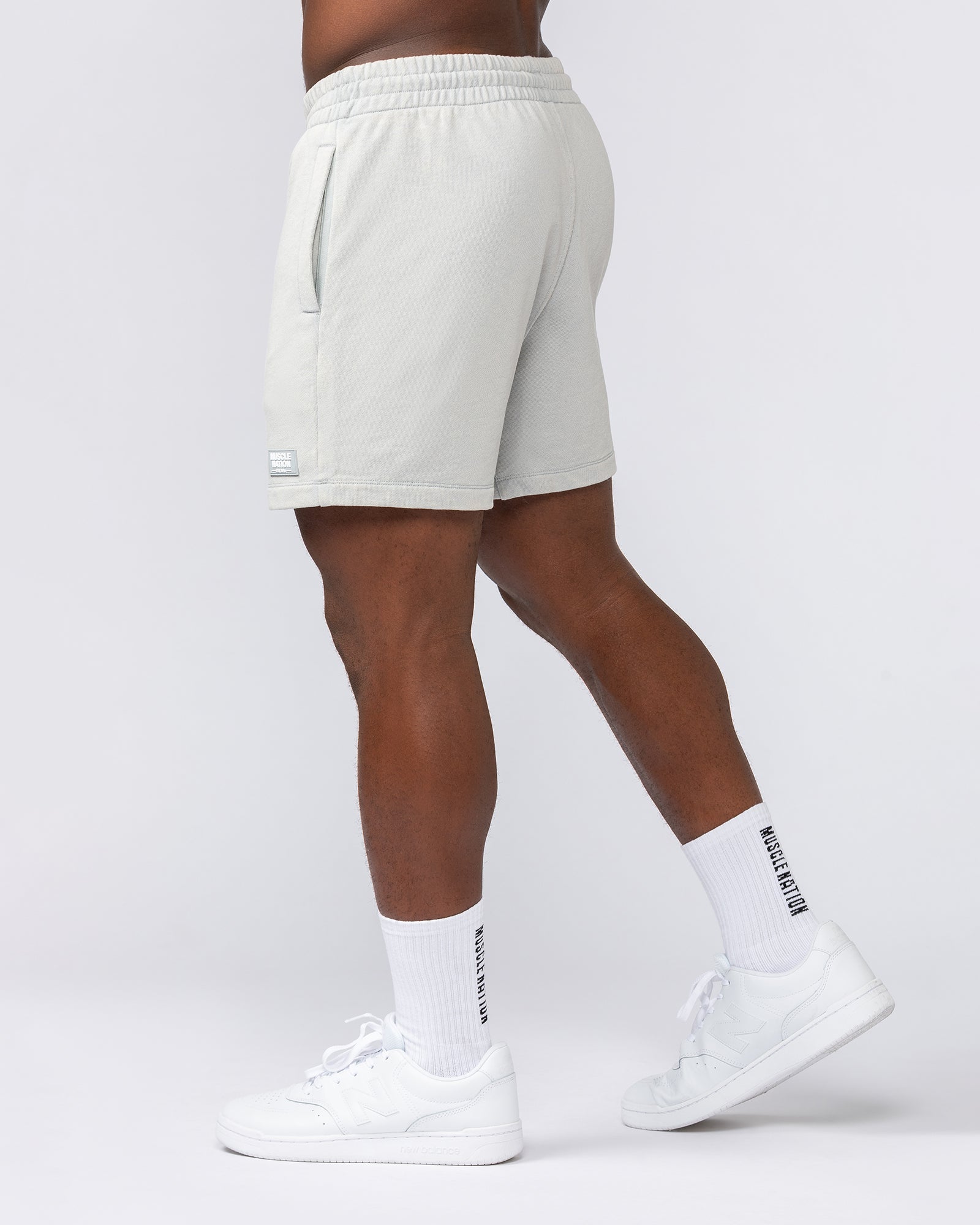 Loopback 5" Sweat Shorts - Washed Light Grey