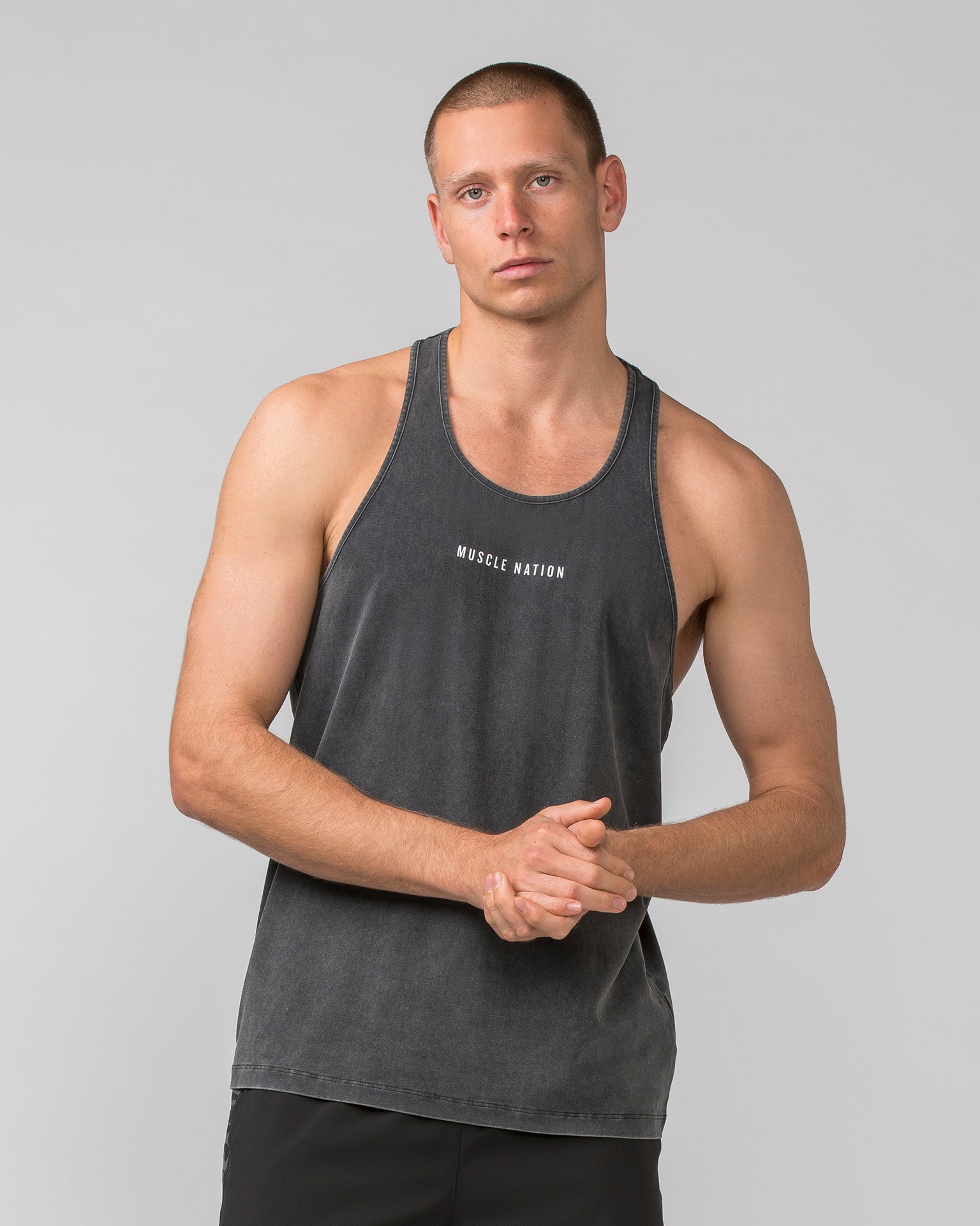Infinite Y Back Singlet - Washed Black