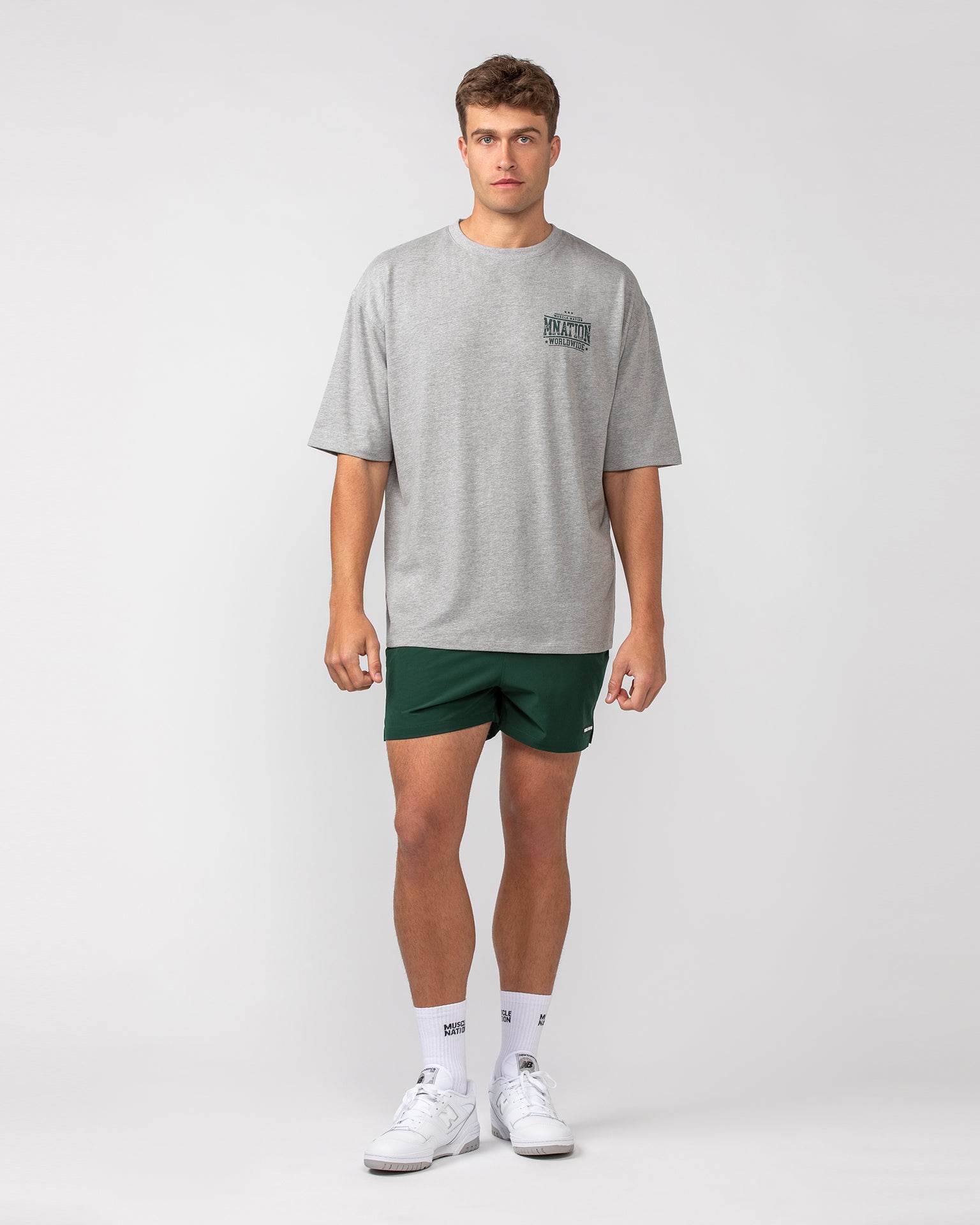 Undefeated Oversized Tee - Grey Marl