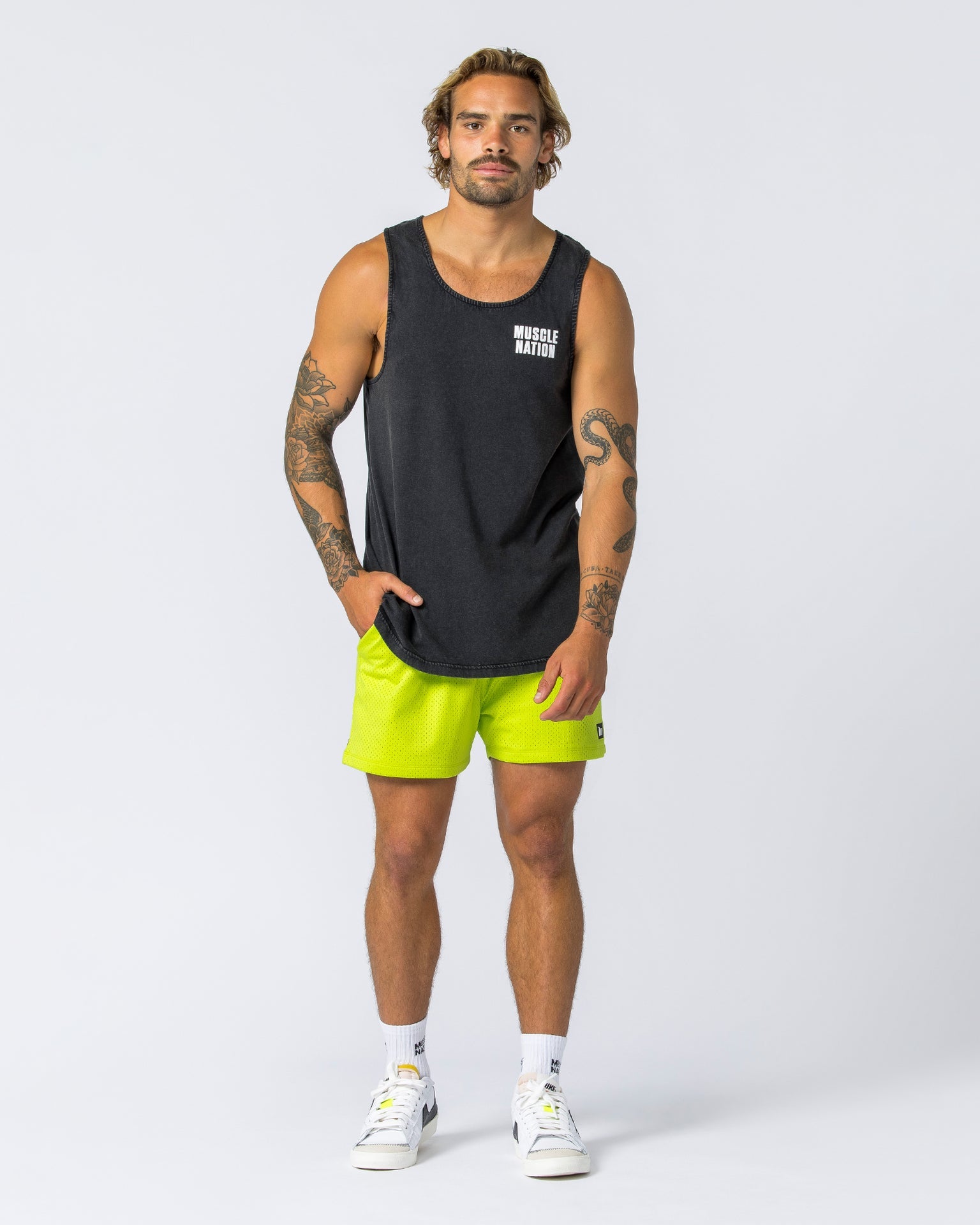 H Back Tank - Washed Black