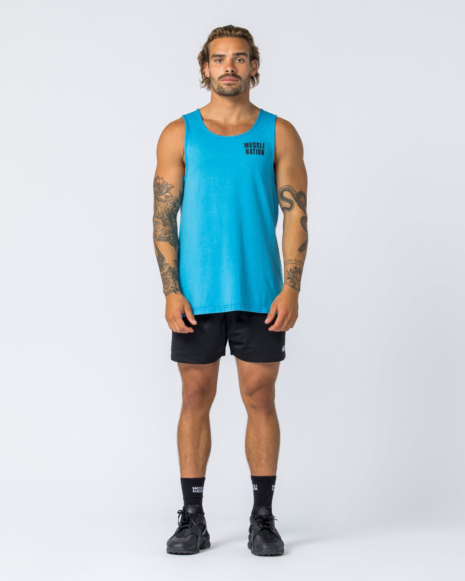 H Back Tank - Washed Adriatic Blue