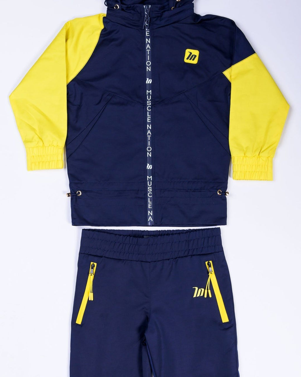 Kids MN Retro Tracksuit Jacket - Navy / Yellow