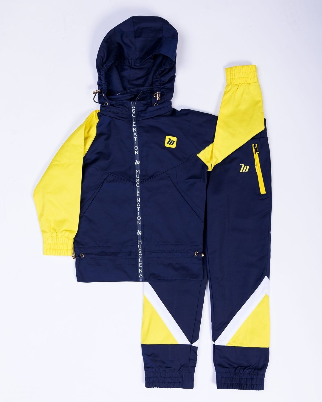 Kids MN Retro Tracksuit Jacket - Navy / Yellow