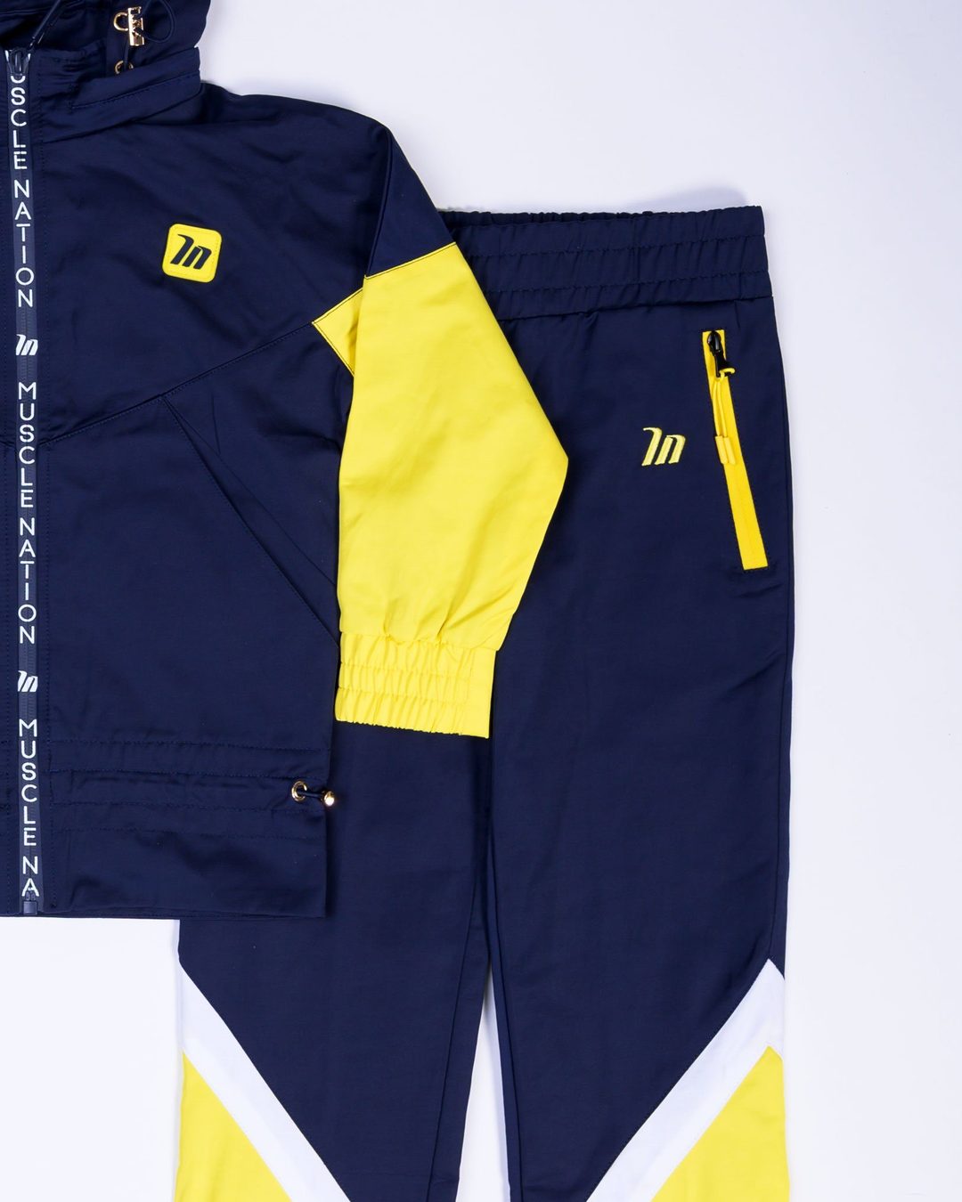 Kids MN Retro Tracksuit Pants - Navy / Yellow