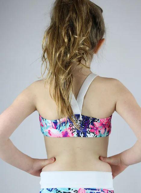 Hibiscus V Sports Bra Youth Girls