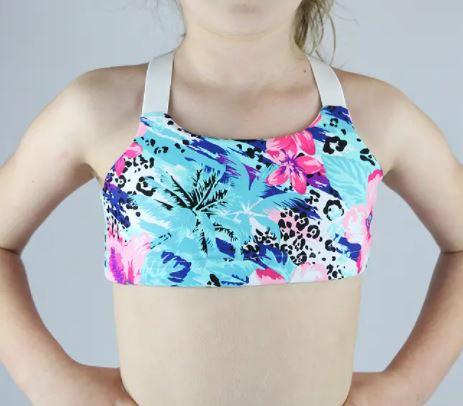Hibiscus V Sports Bra Youth Girls