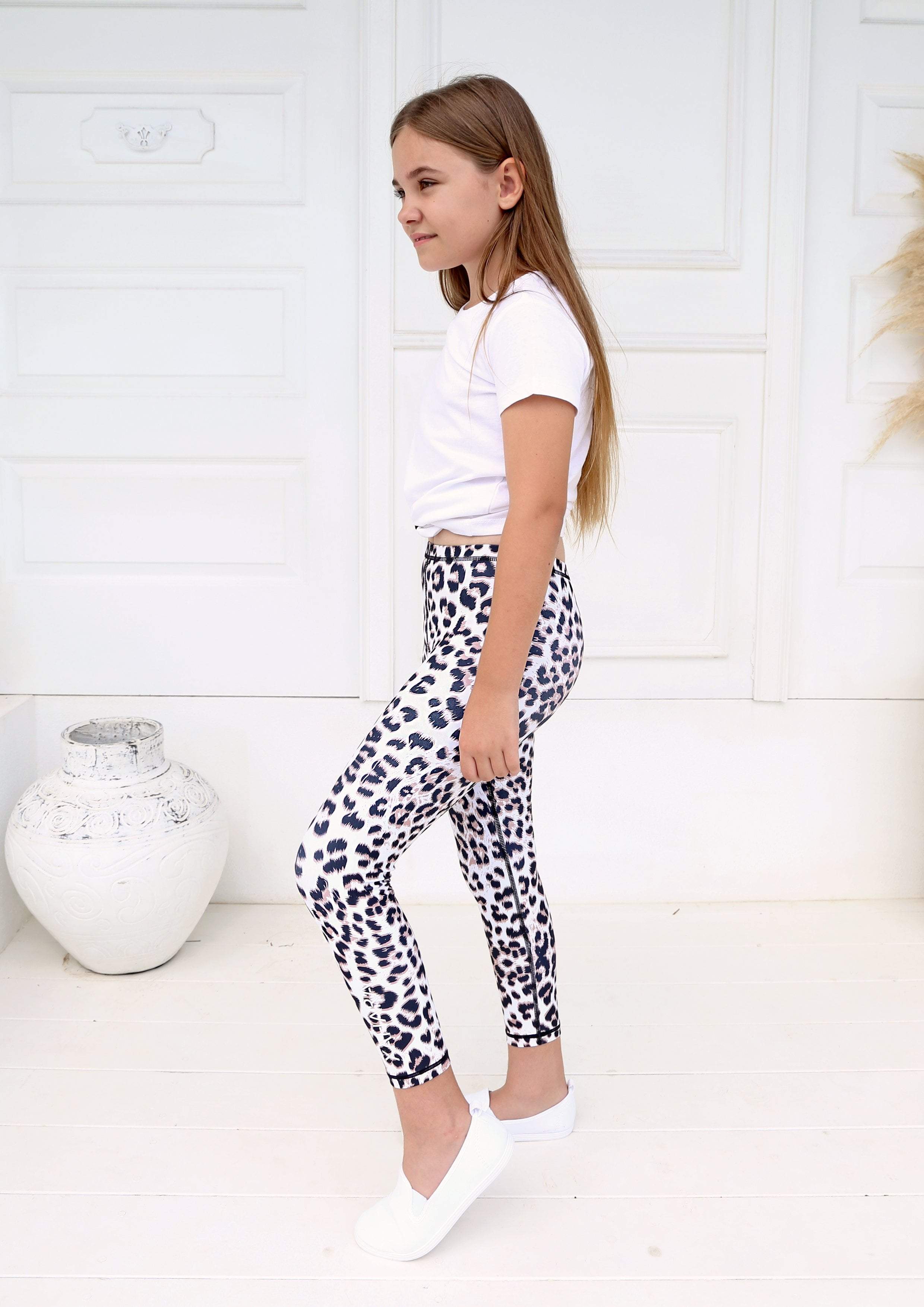 Junior Snow Leopard Leggings