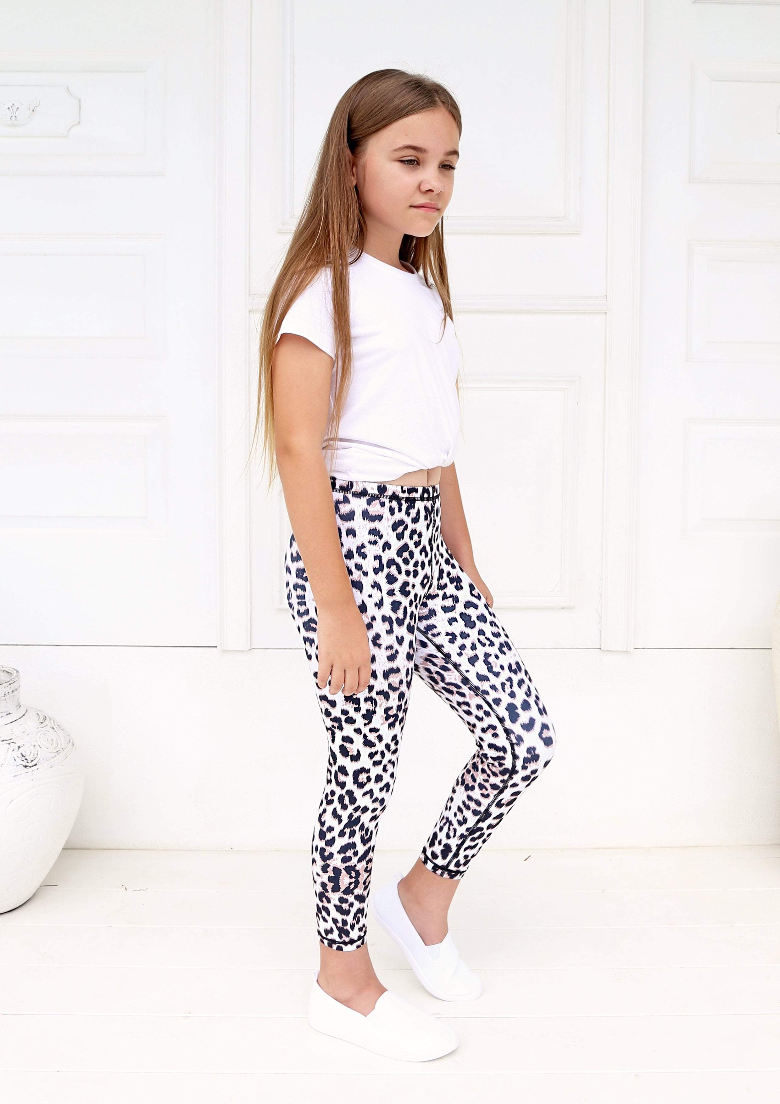 Junior Snow Leopard Leggings
